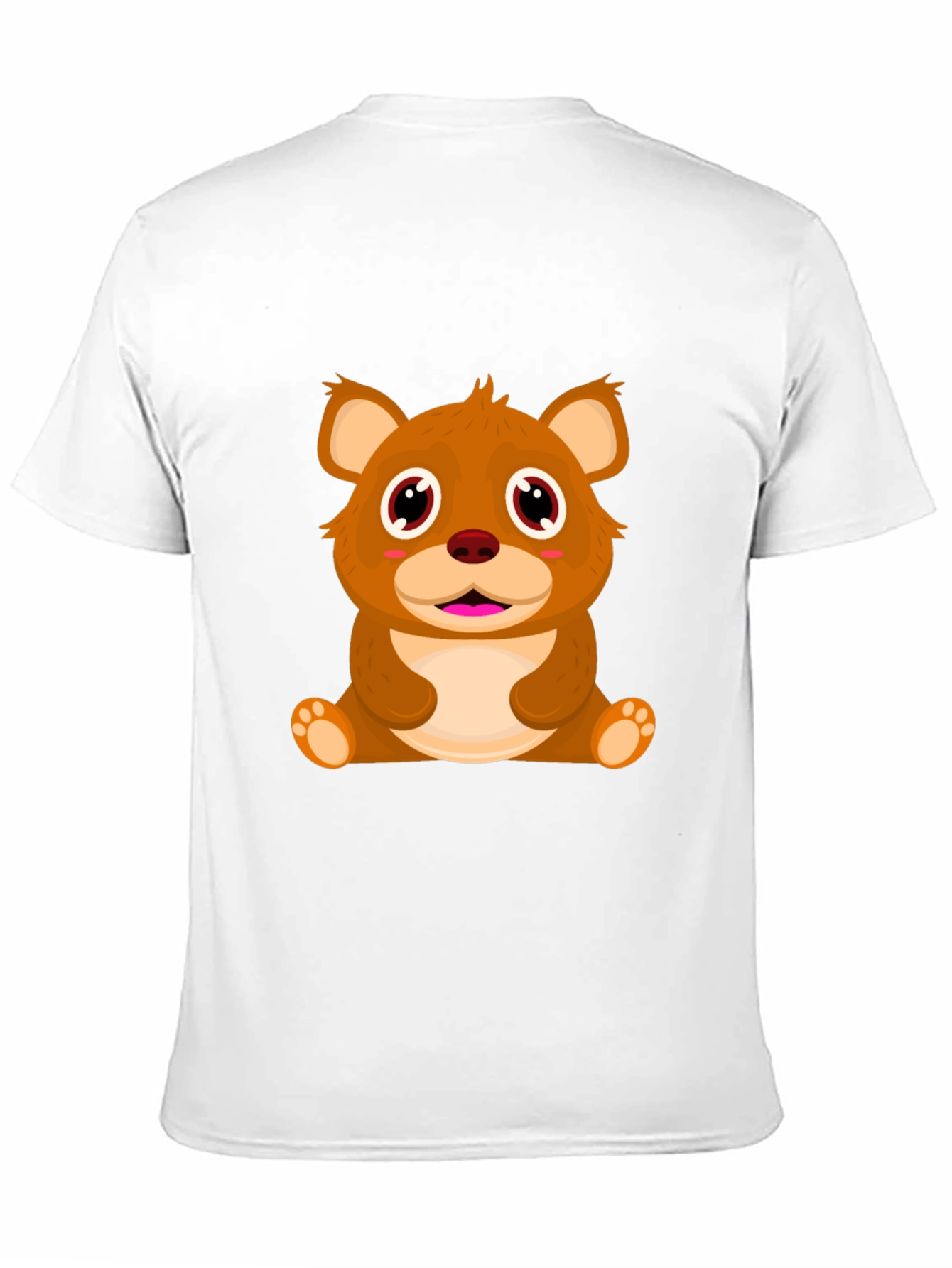 Cute Cartoon Bear Black T-Shirt