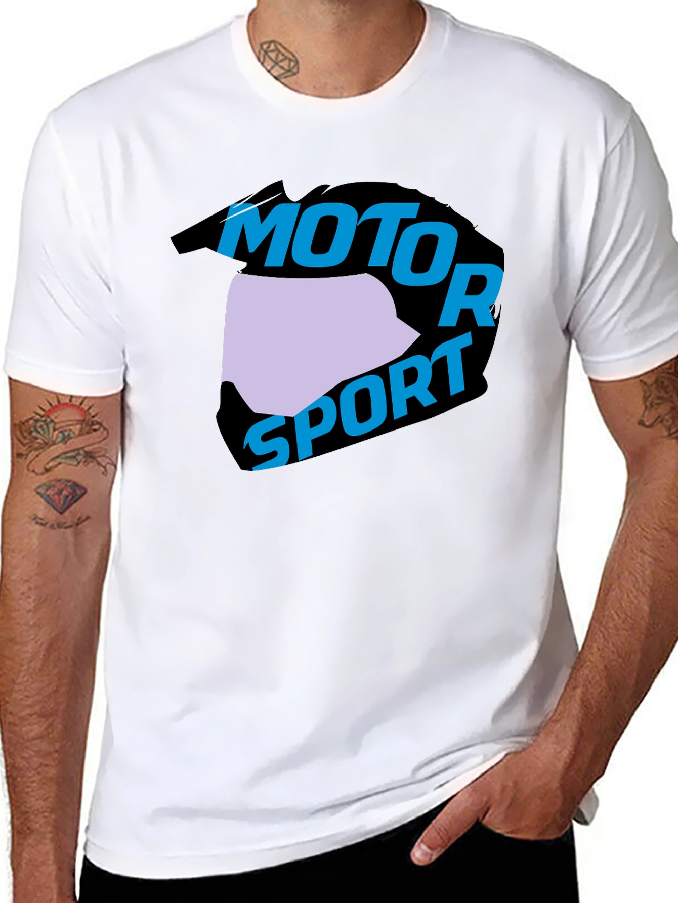 Motorsport Helmet Graphic Black T-Shirt