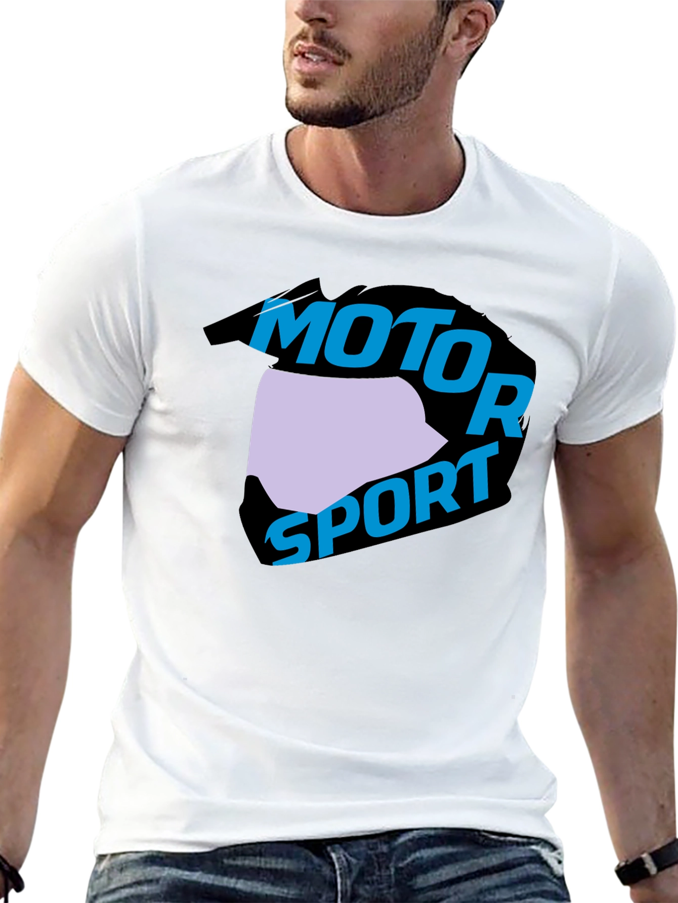 Motorsport Helmet Graphic Black T-Shirt