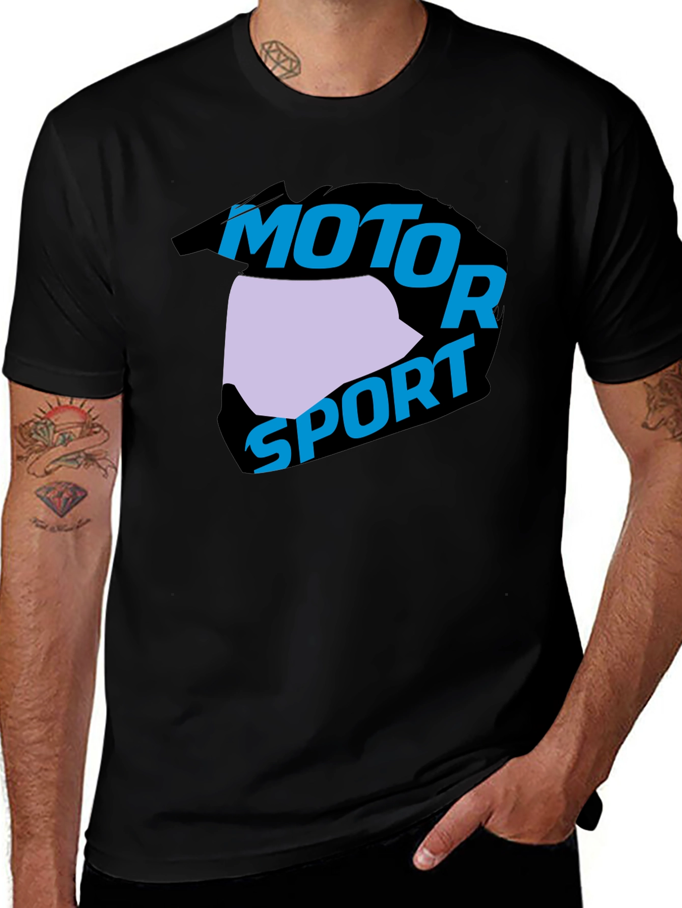 Motorsport Helmet Graphic Black T-Shirt
