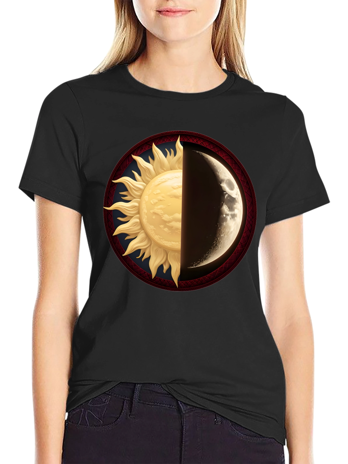 Sun and Moon Graphic Tee - Celestial Balance