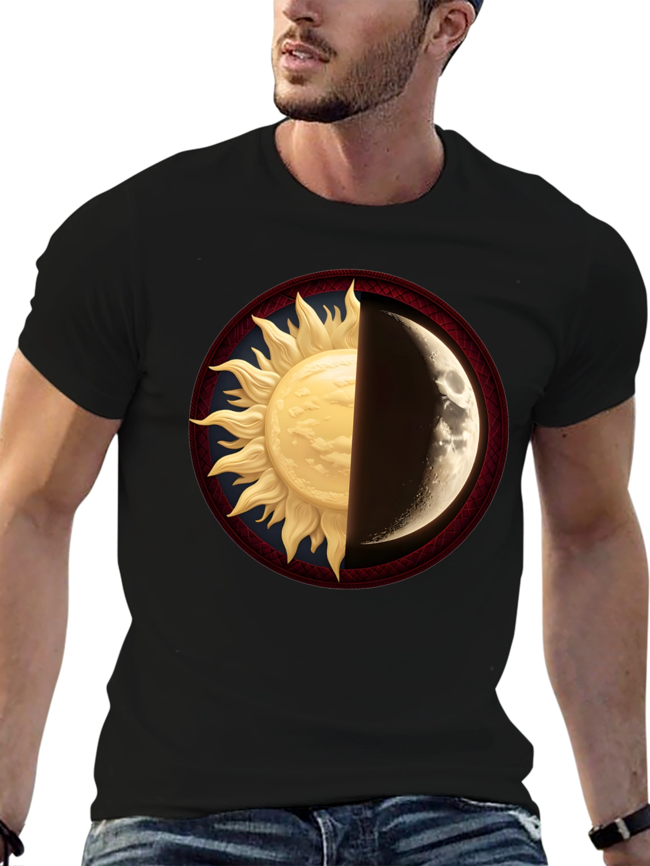 Sun and Moon Graphic Tee - Celestial Balance