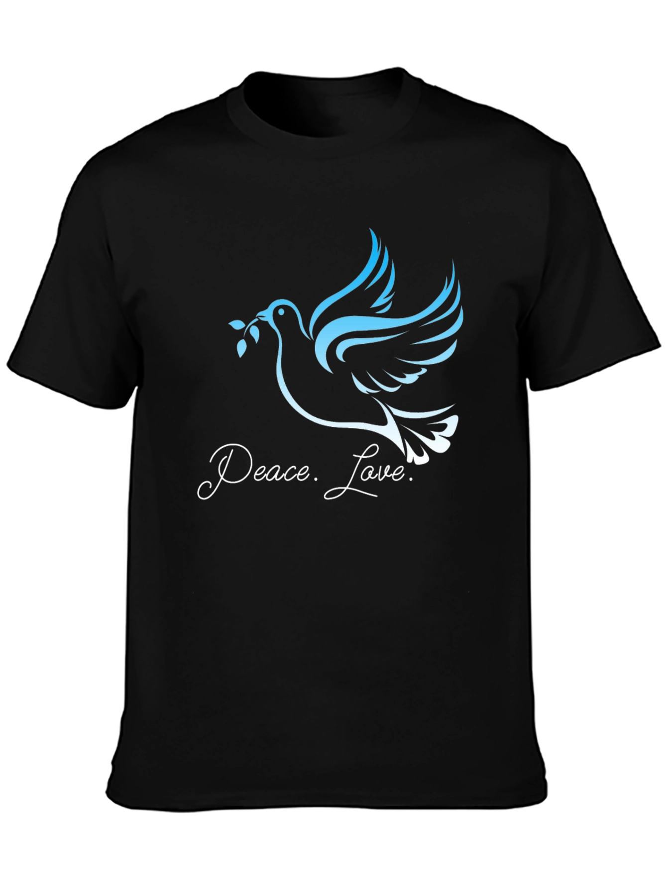 Peace and Love Dove Graphic Tee - Black