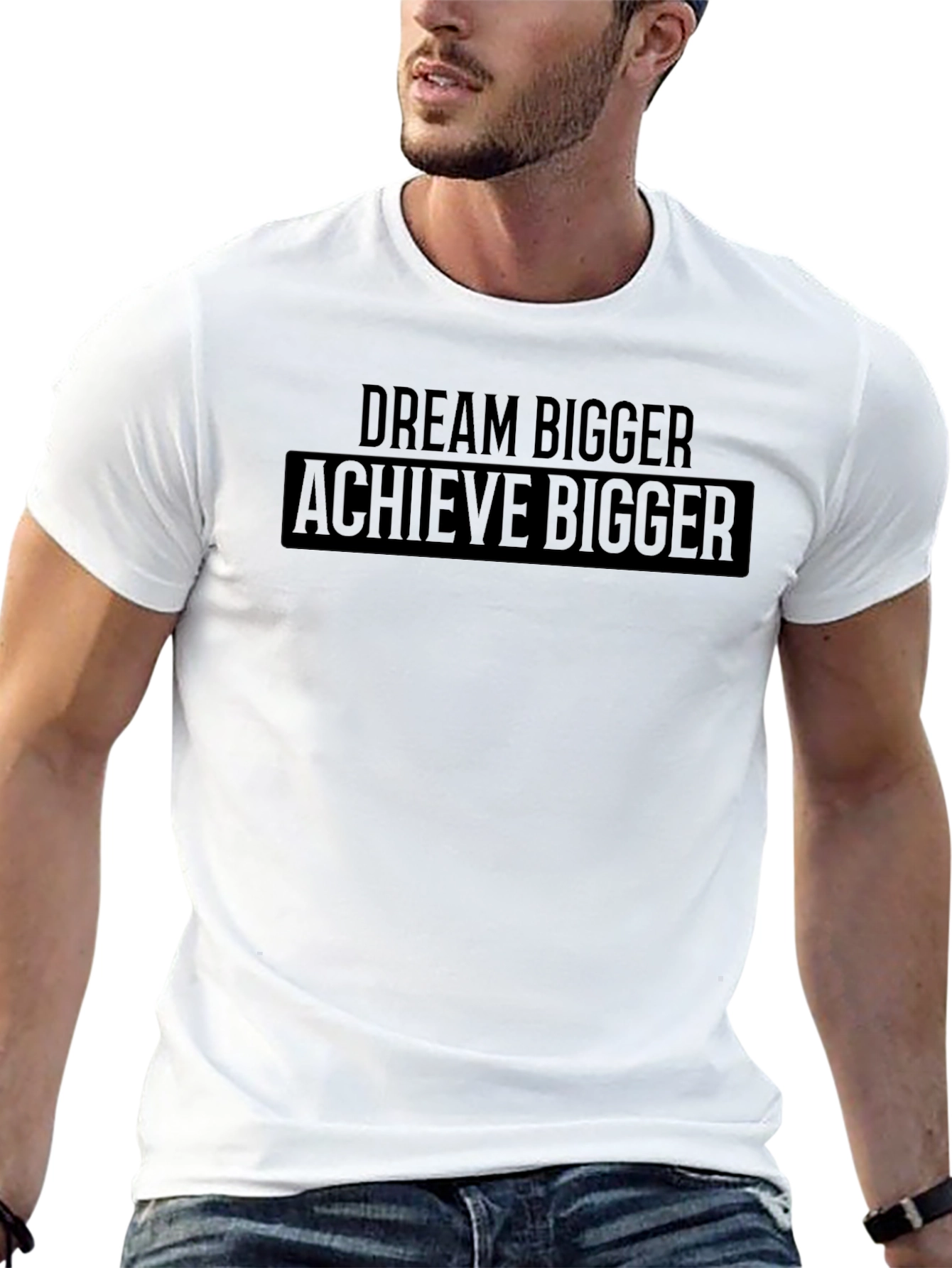 Dream Bigger Achieve Bigger Graphic Tee - Black