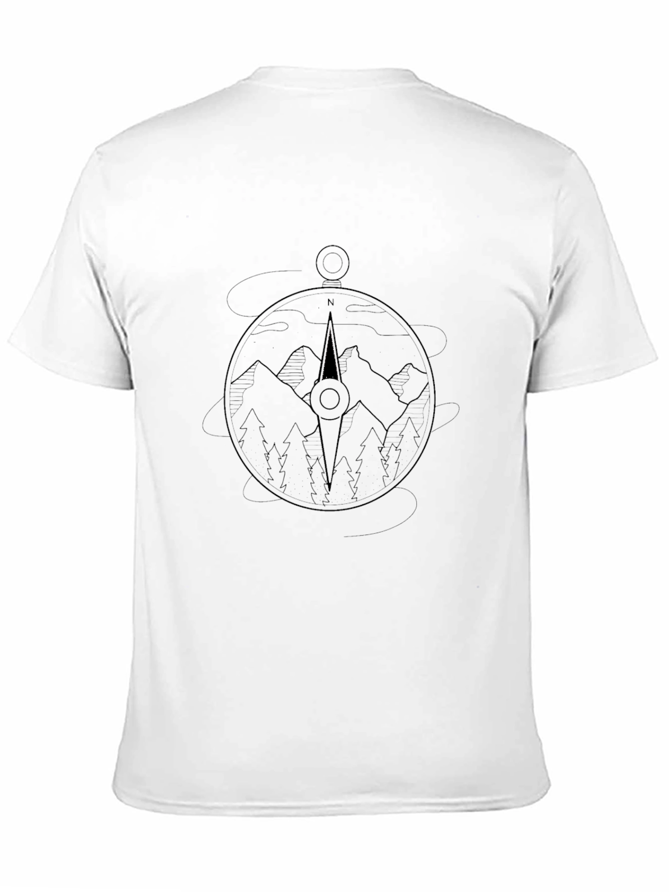 Mountain Compass Graphic Tee - Black Casual Shirt