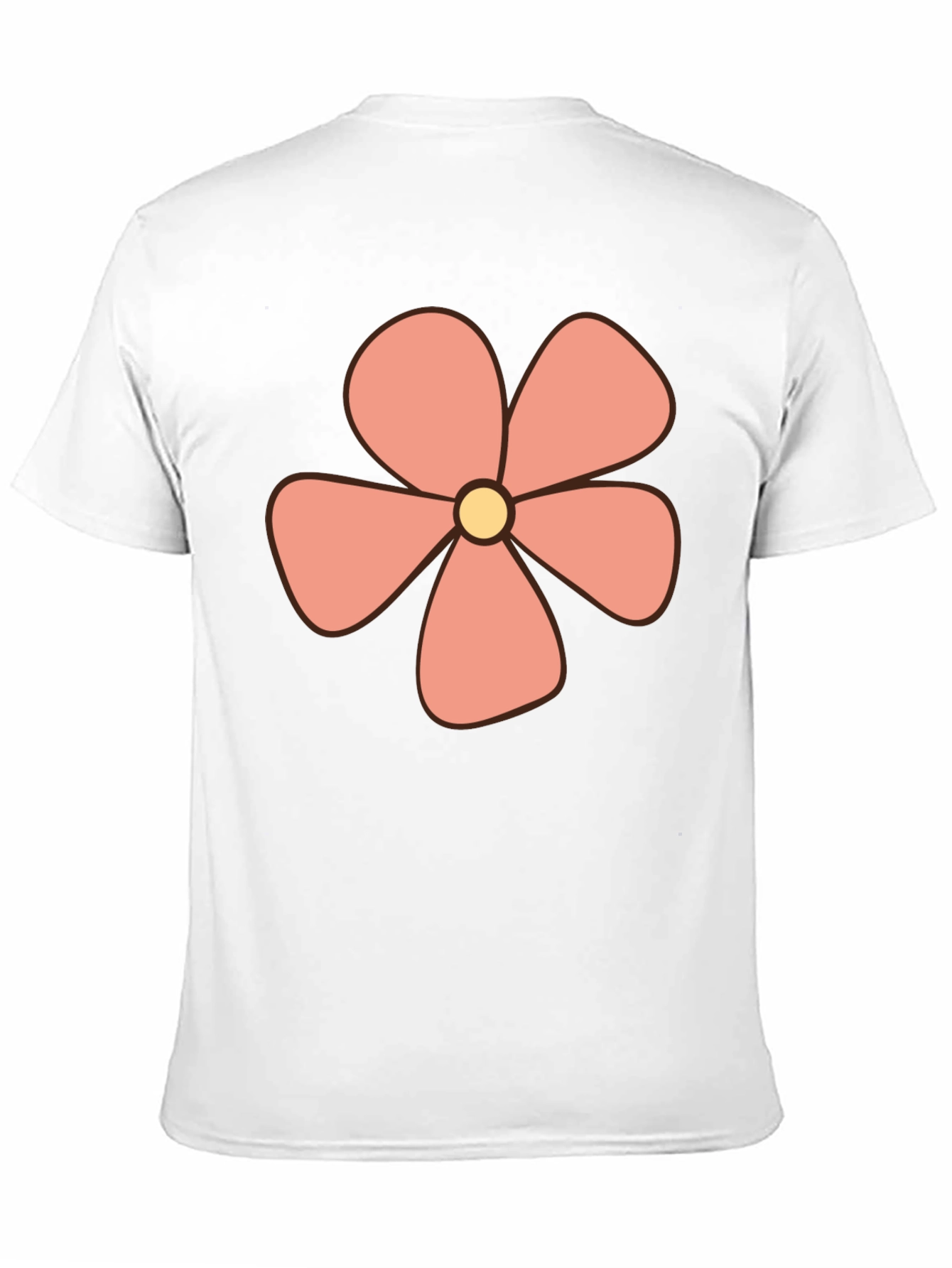 Retro Flower Power Graphic Tee - Black Cotton