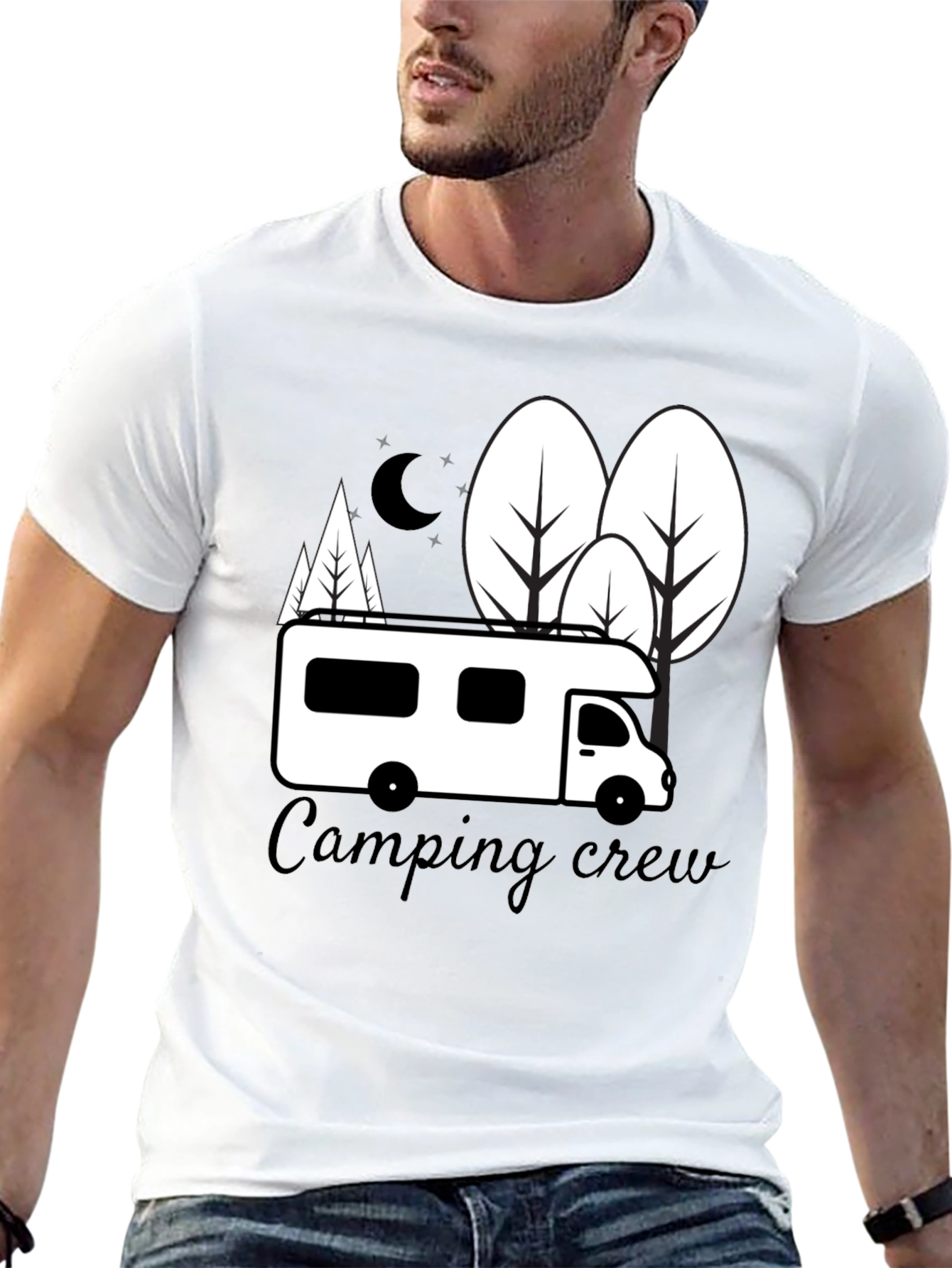 Camping Crew Graphic T-Shirt - Black
