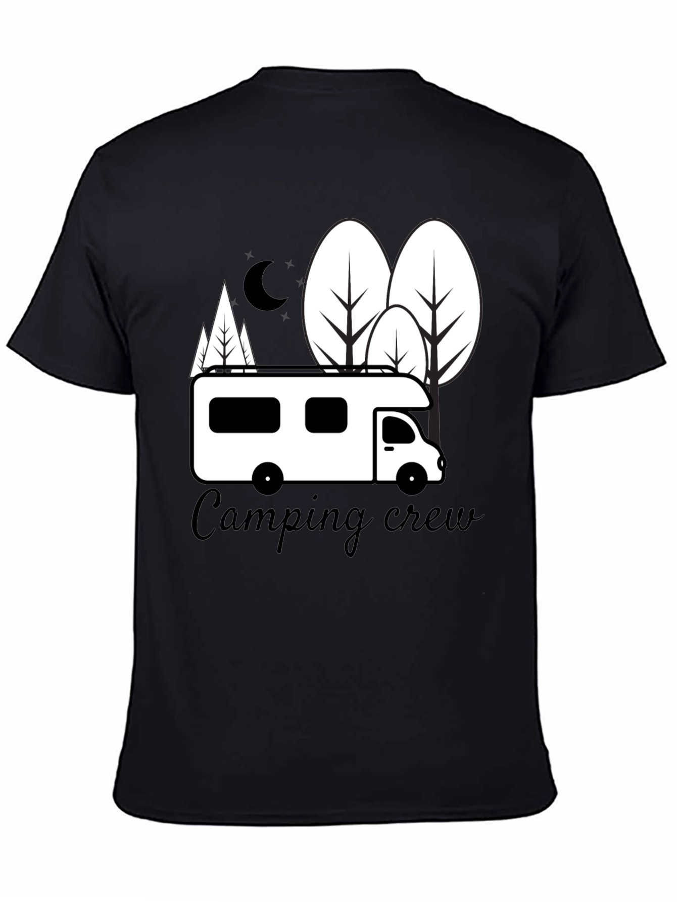 Camping Crew Graphic T-Shirt - Black