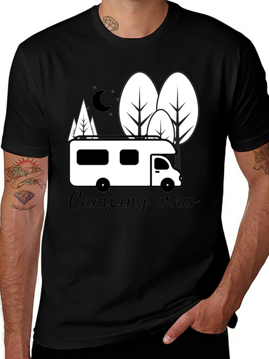 Camping Crew Graphic T-Shirt - Black