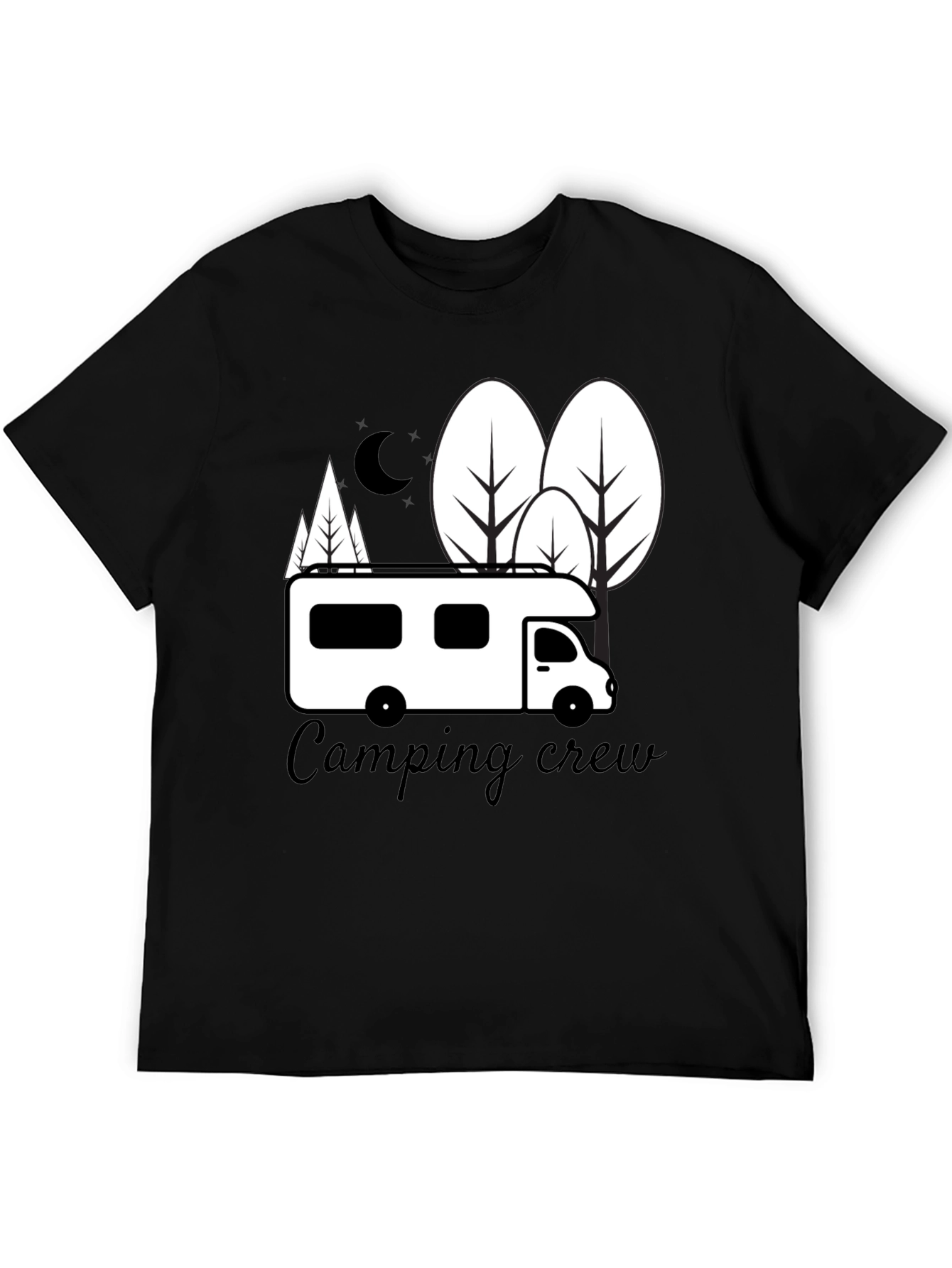 Camping Crew Graphic T-Shirt - Black