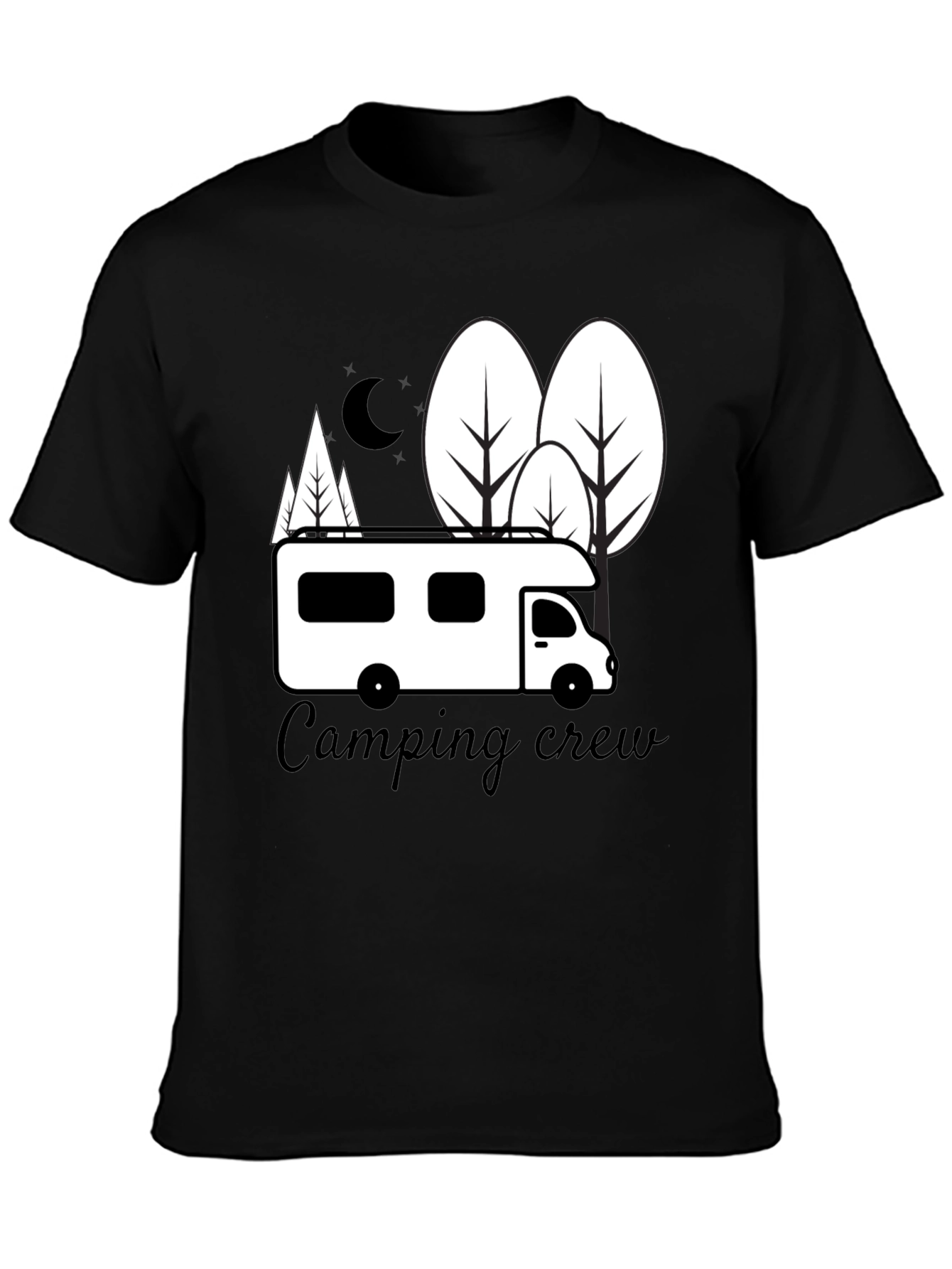 Camping Crew Graphic T-Shirt - Black