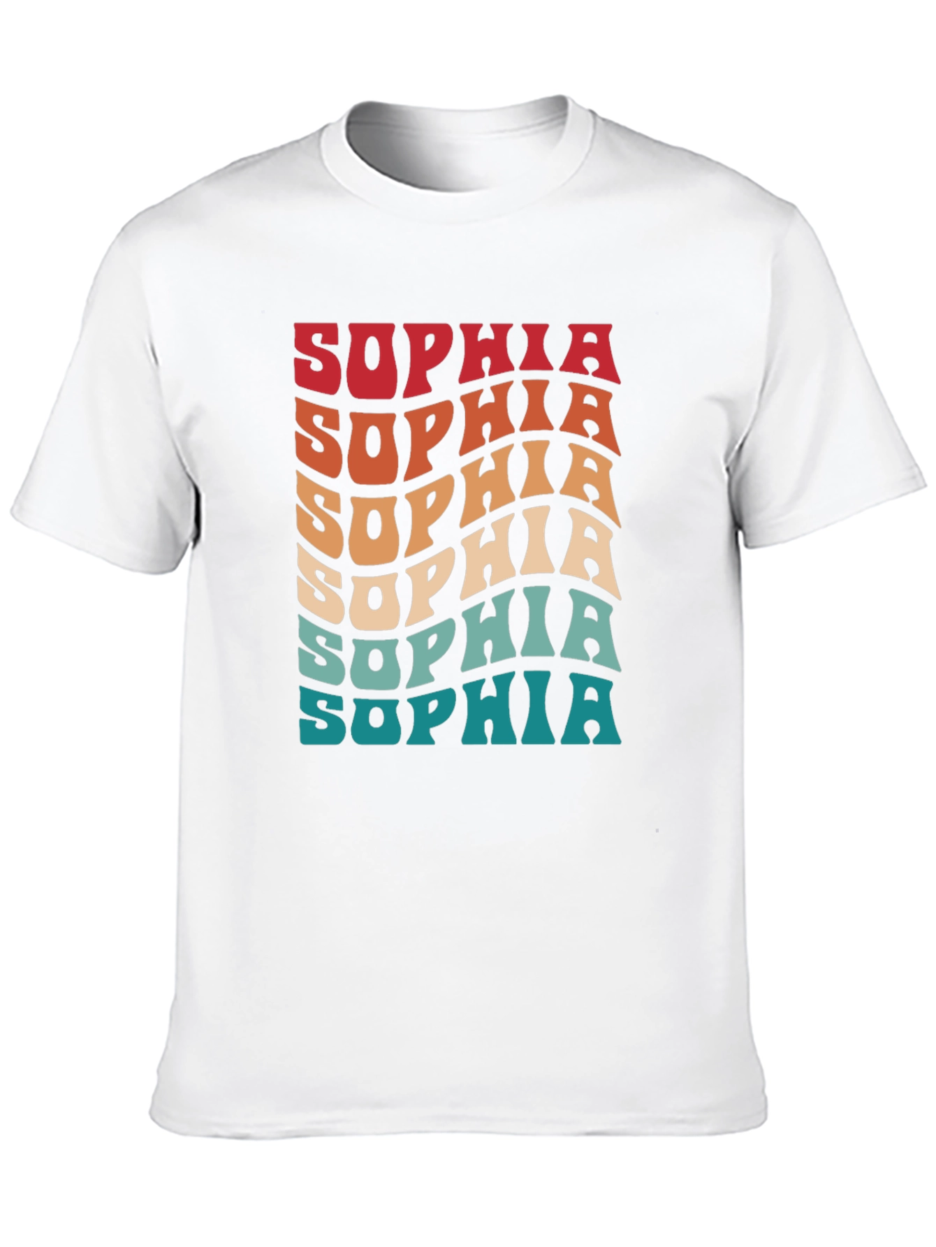 Retro Sophia Name T-Shirt Wavy Personalized Design