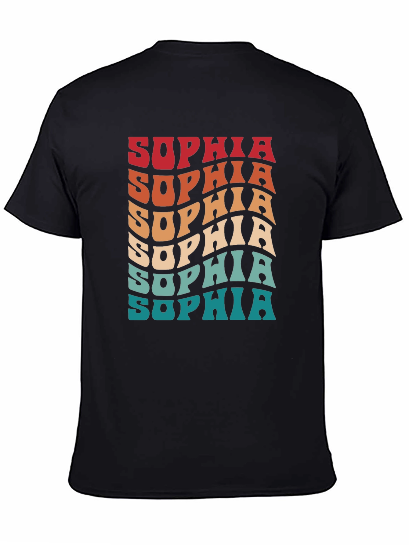 Retro Sophia Name T-Shirt Wavy Personalized Design
