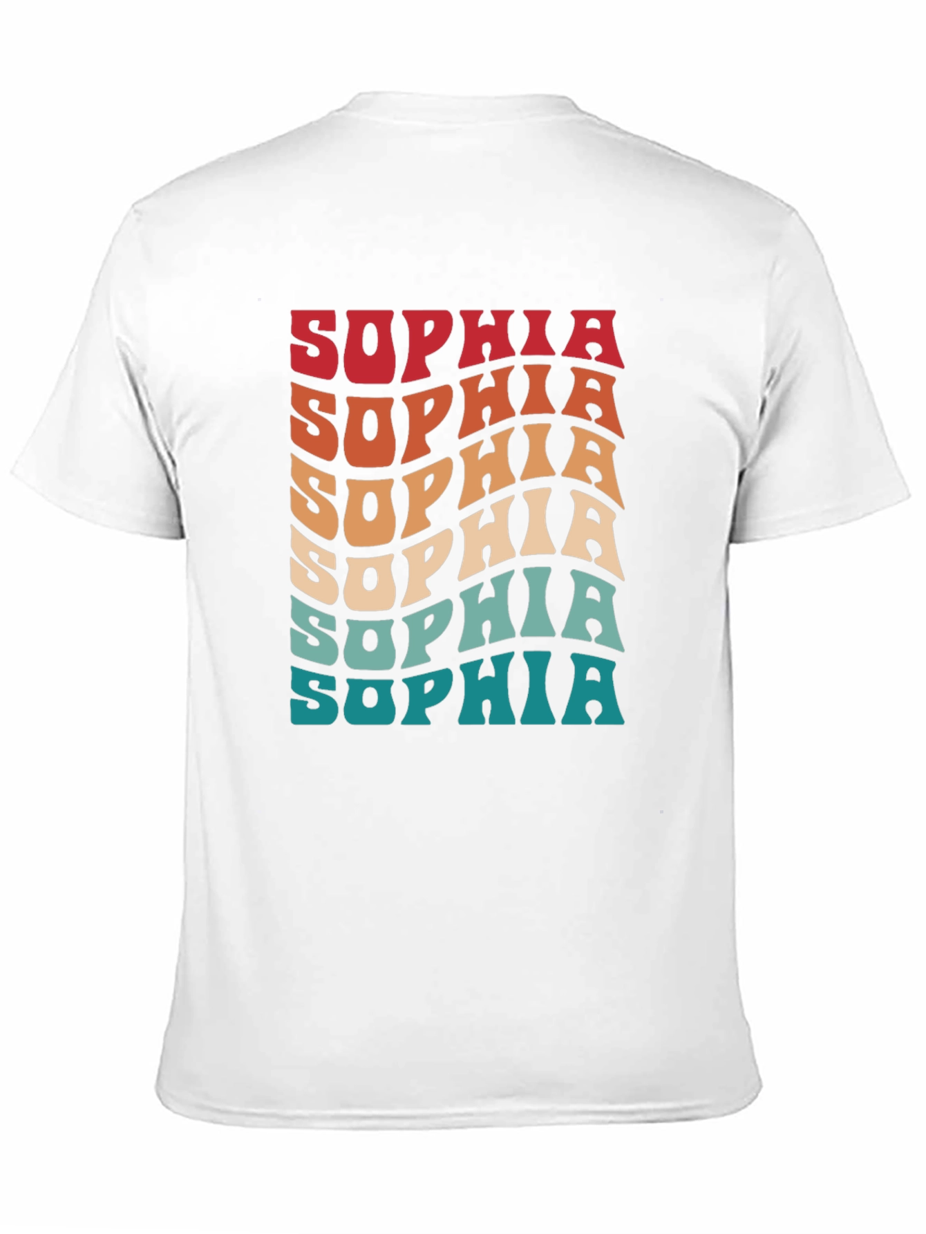 Retro Sophia Name T-Shirt Wavy Personalized Design