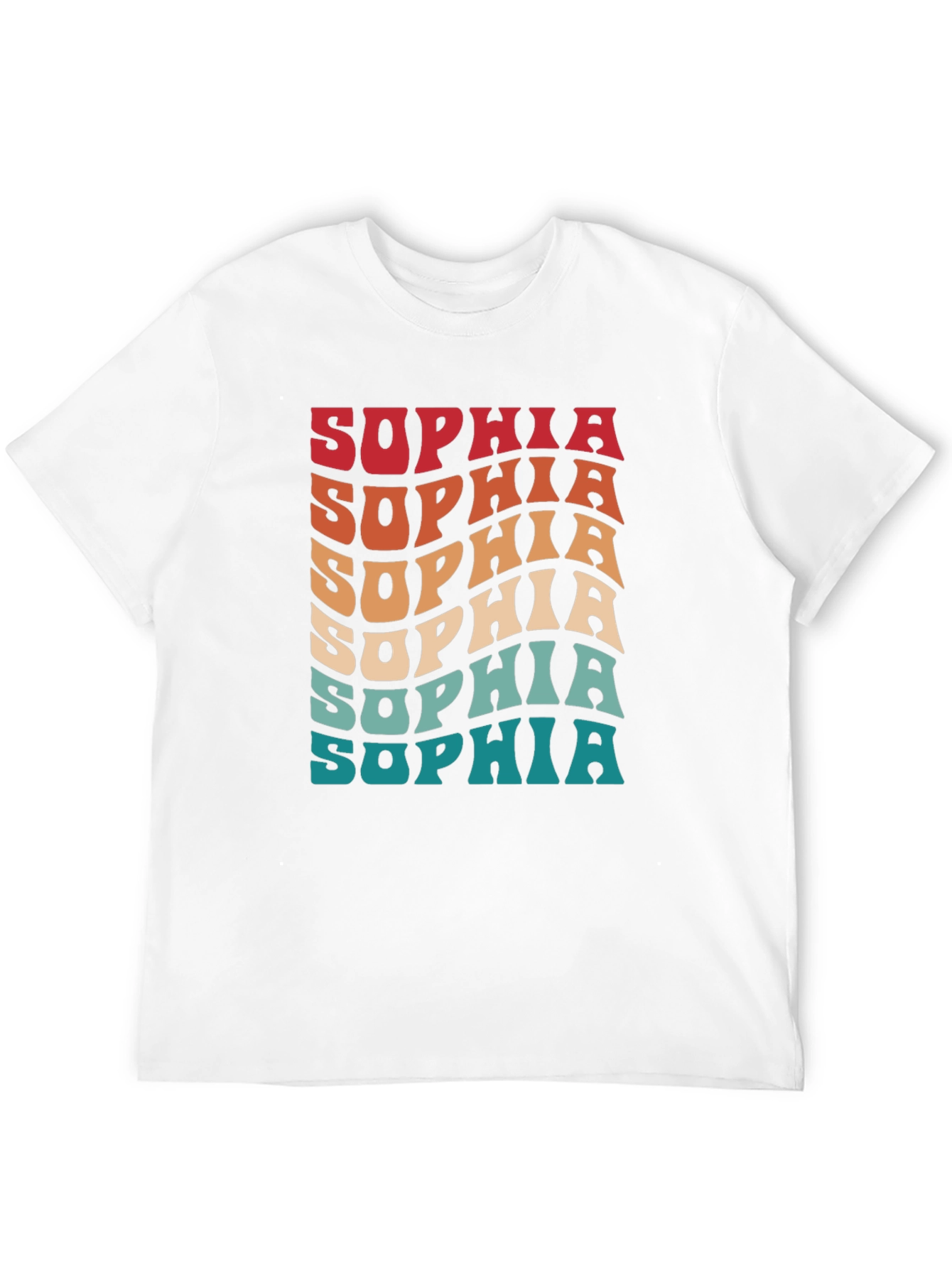 Retro Sophia Name T-Shirt Wavy Personalized Design