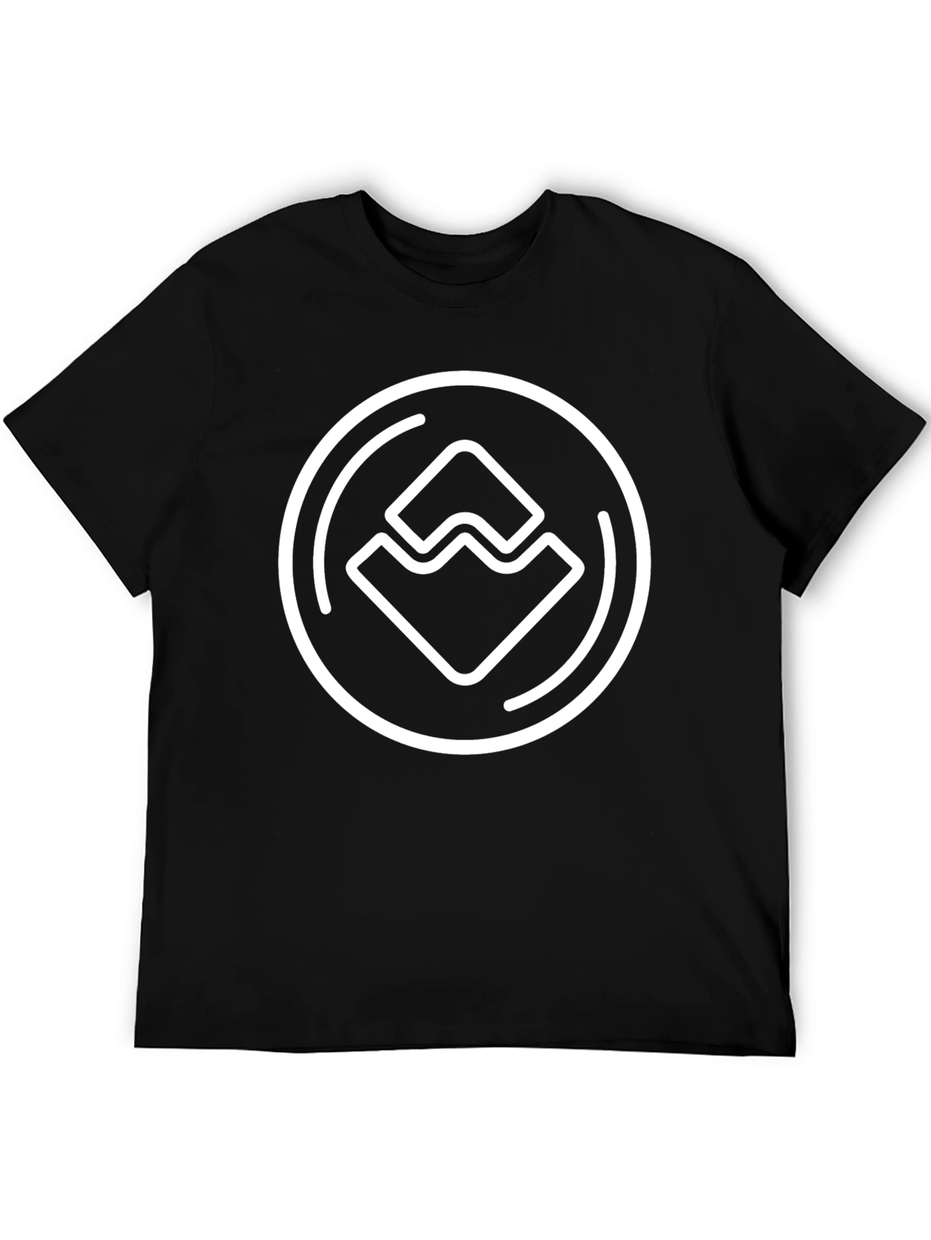 Modern Emblem Graphic Tee - Black