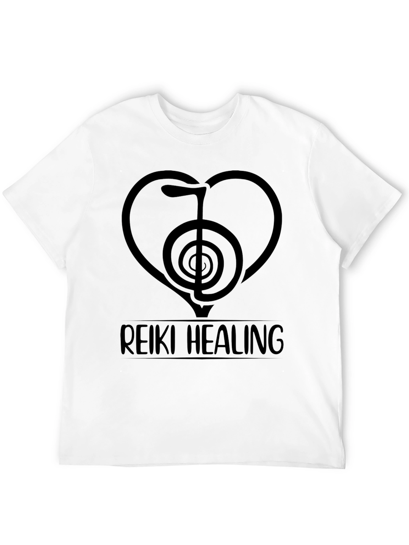 Reiki Healing Heart Symbol Black T-Shirt