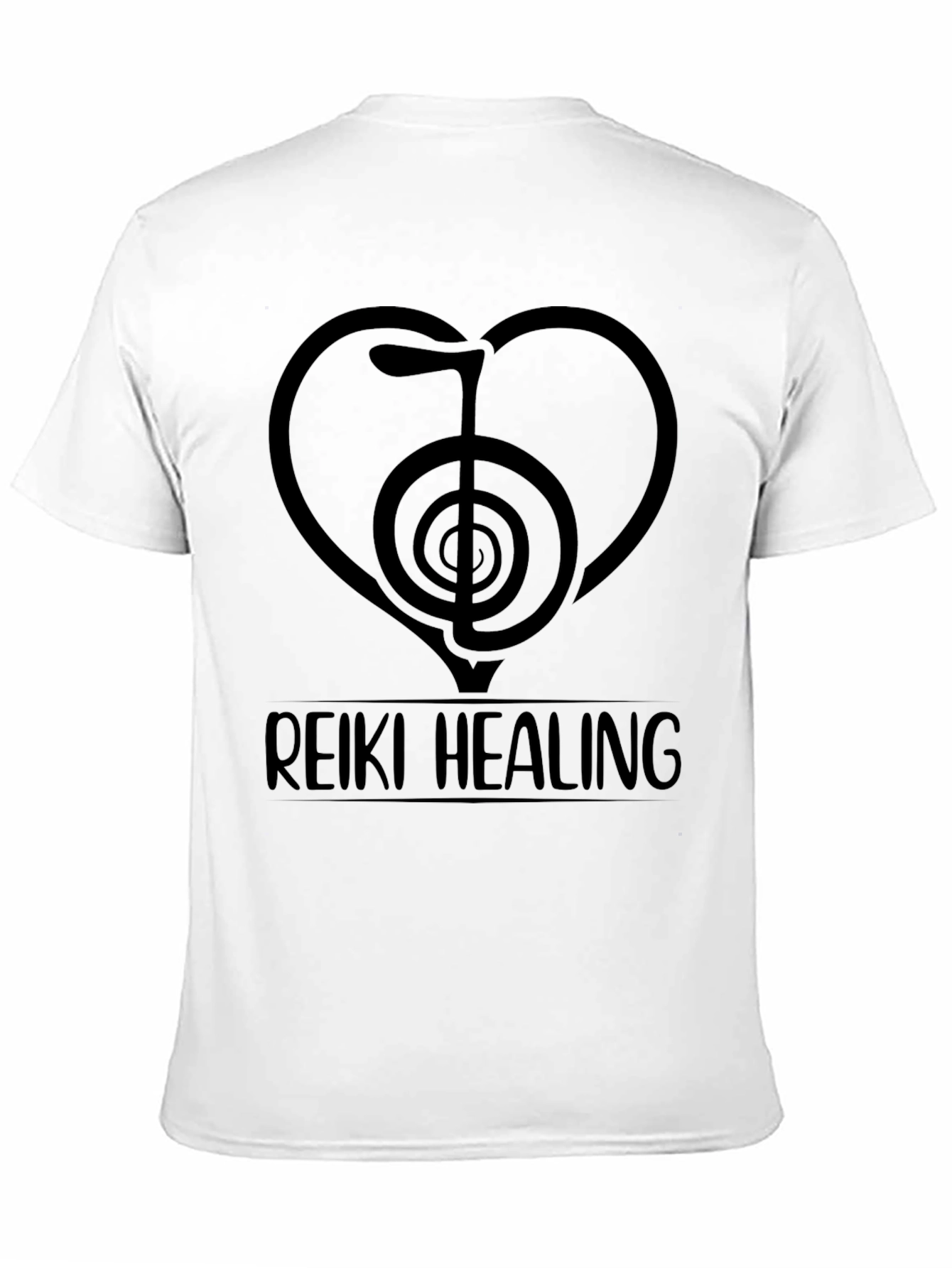 Reiki Healing Heart Symbol Black T-Shirt