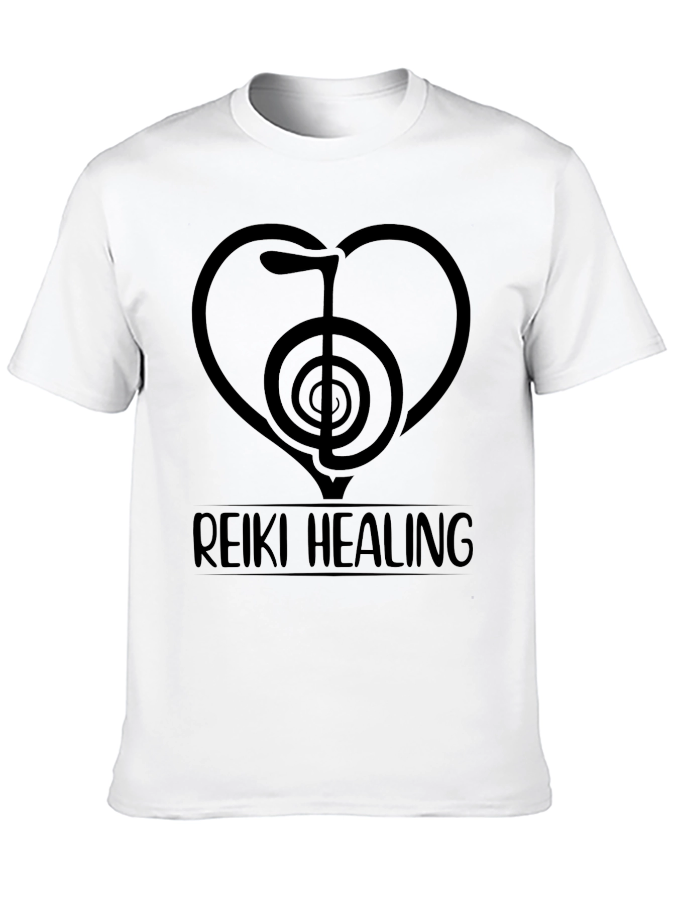 Reiki Healing Heart Symbol Black T-Shirt