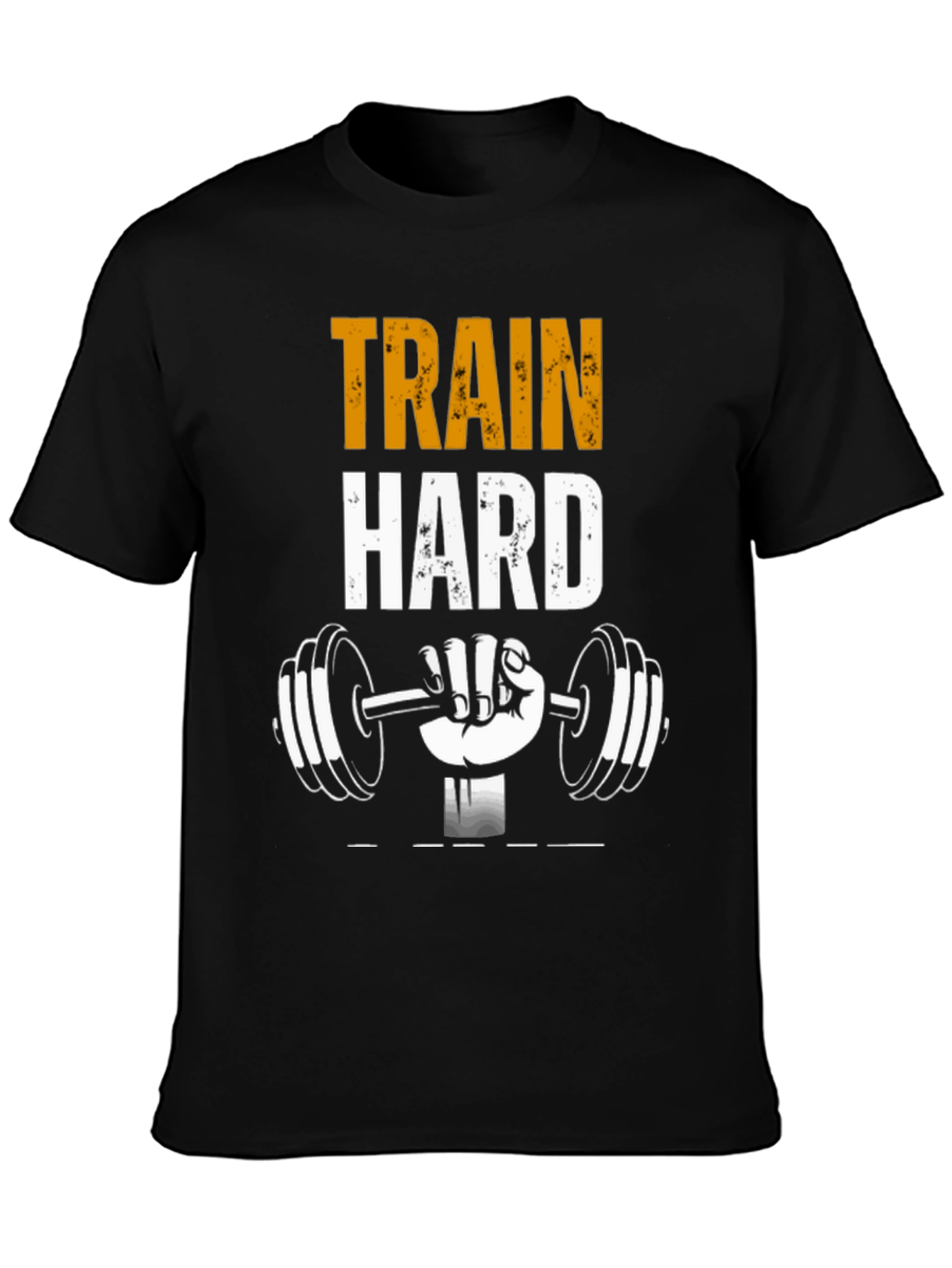 Train Hard Graphic T-Shirt Gym Workout Tee