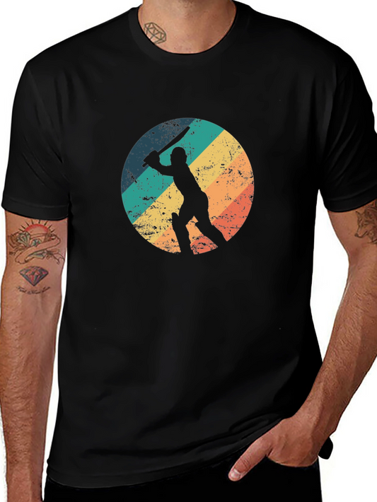 Retro Cricket Player Graphic Tee