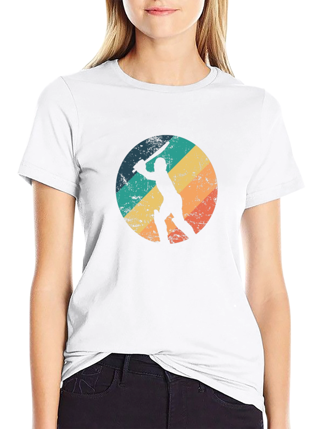 Retro Cricket Player Graphic Tee