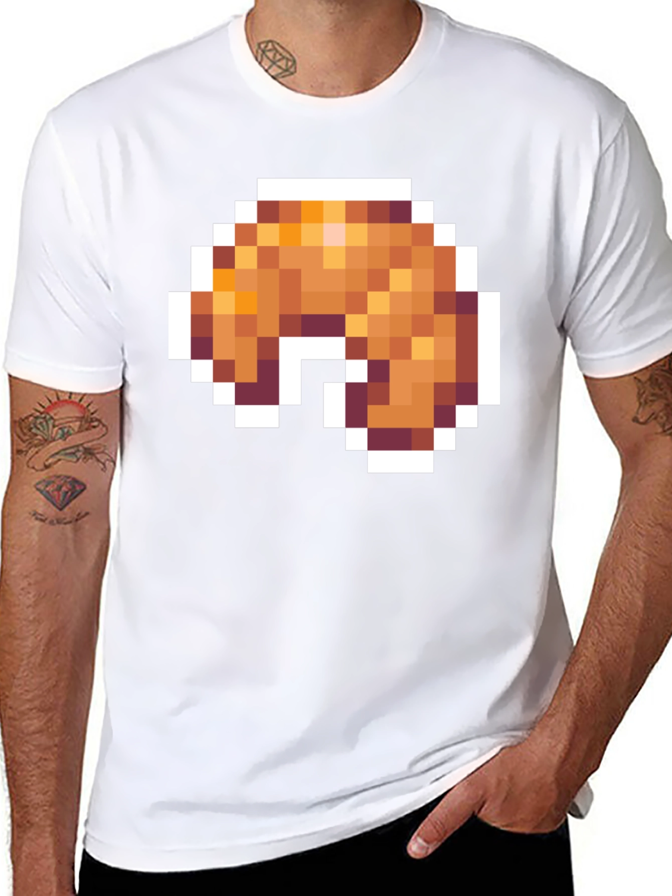 Pixel Croissant T-Shirt - Gamer Food Tee