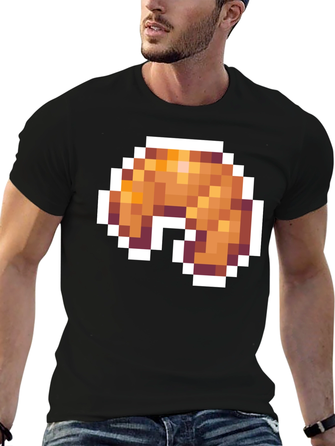 Pixel Croissant T-Shirt - Gamer Food Tee