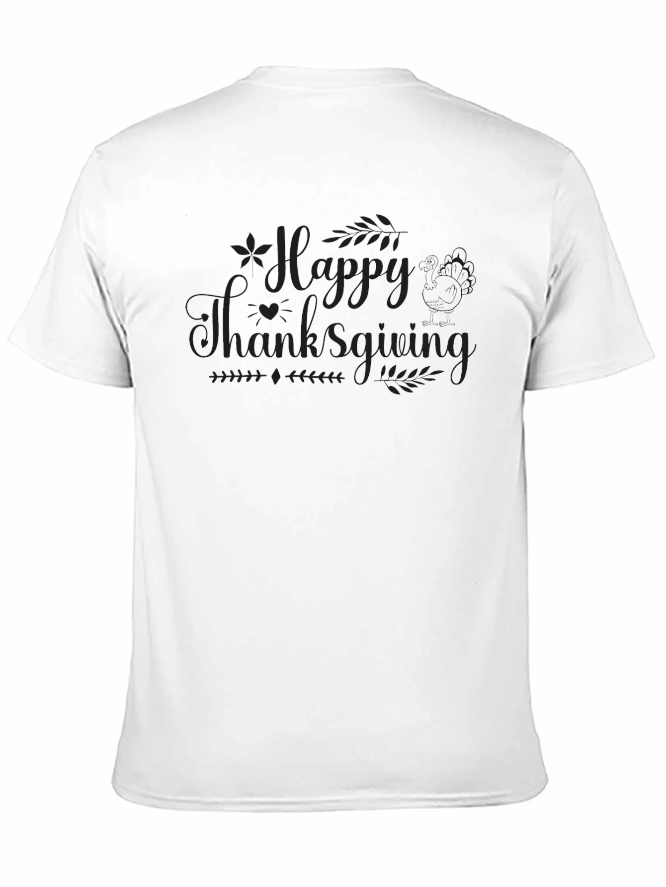 Happy Thanksgiving Graphic Tee - Black Casual Shirt