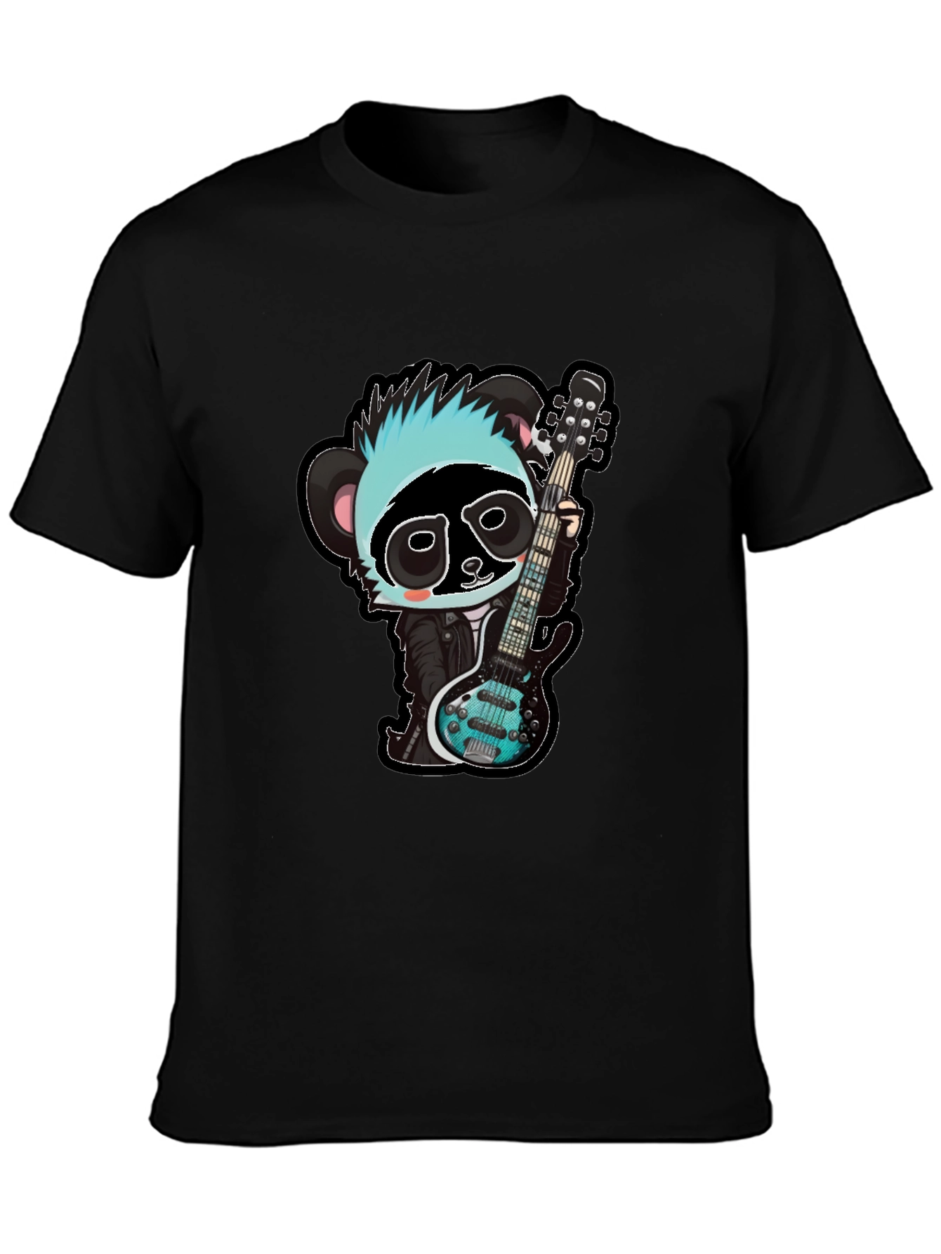 Rockin Panda Graphic Tee - Black Unisex T-Shirt