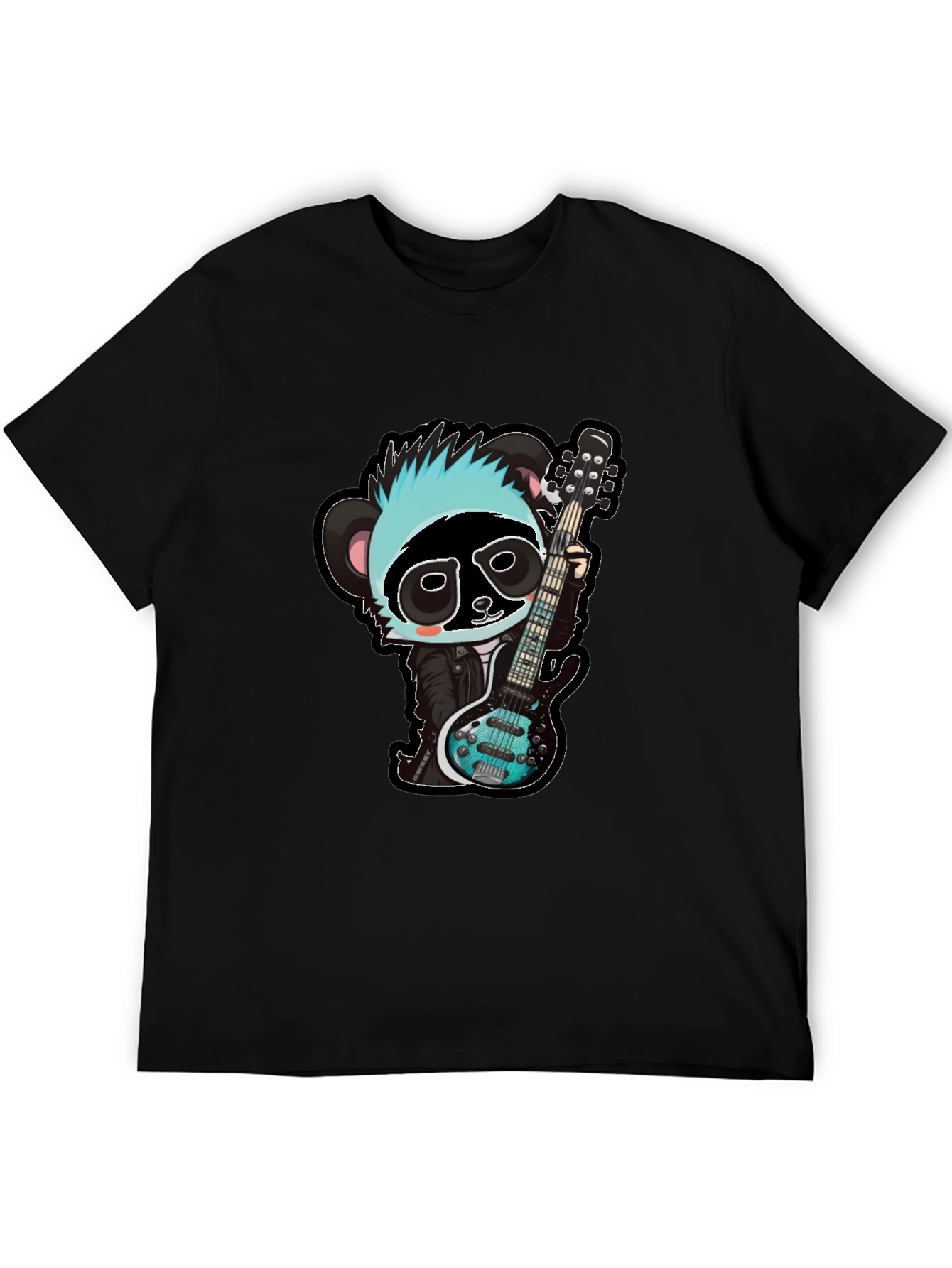 Rockin Panda Graphic Tee - Black Unisex T-Shirt