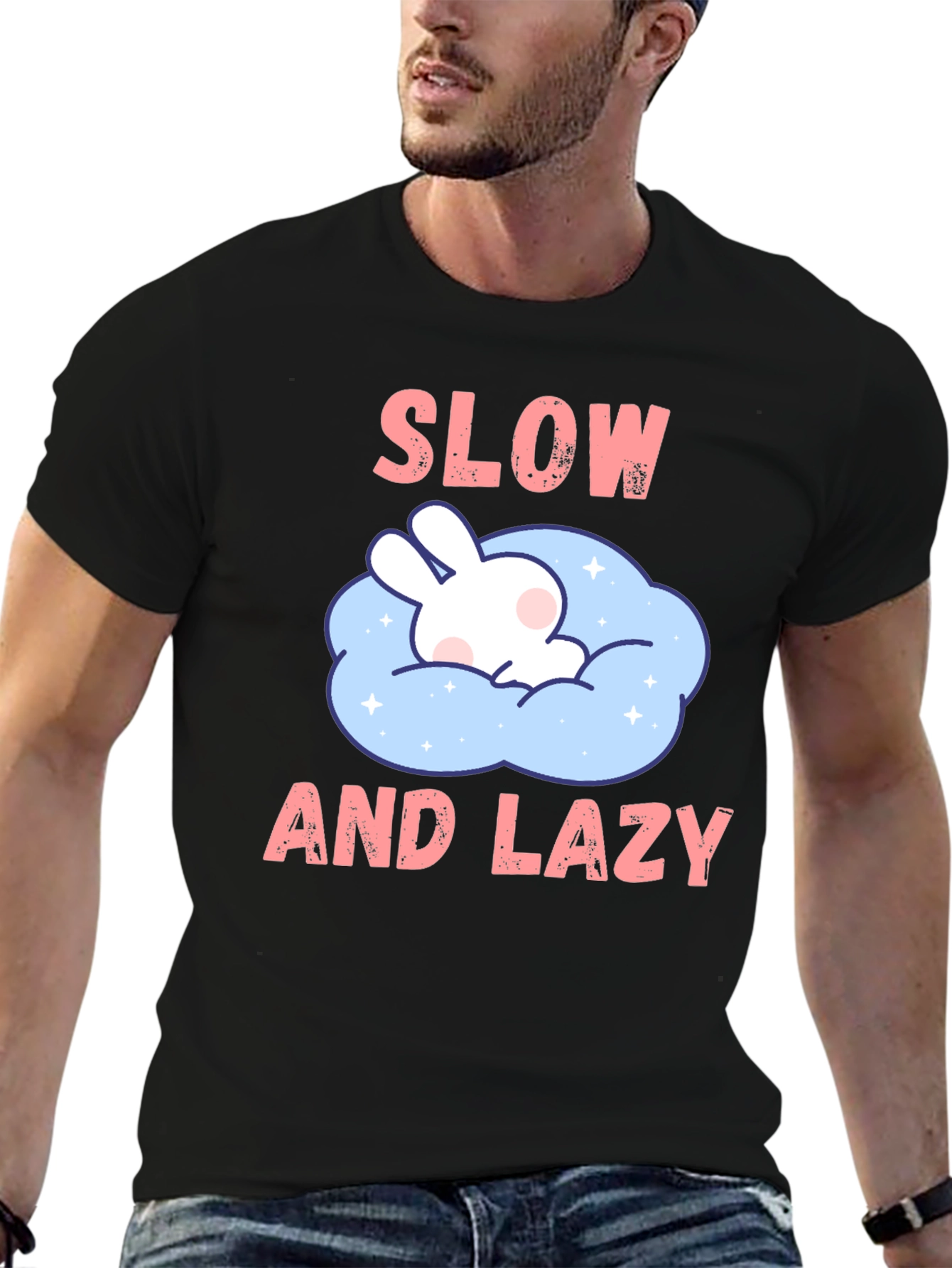 Slow and Lazy Bunny Graphic T-Shirt