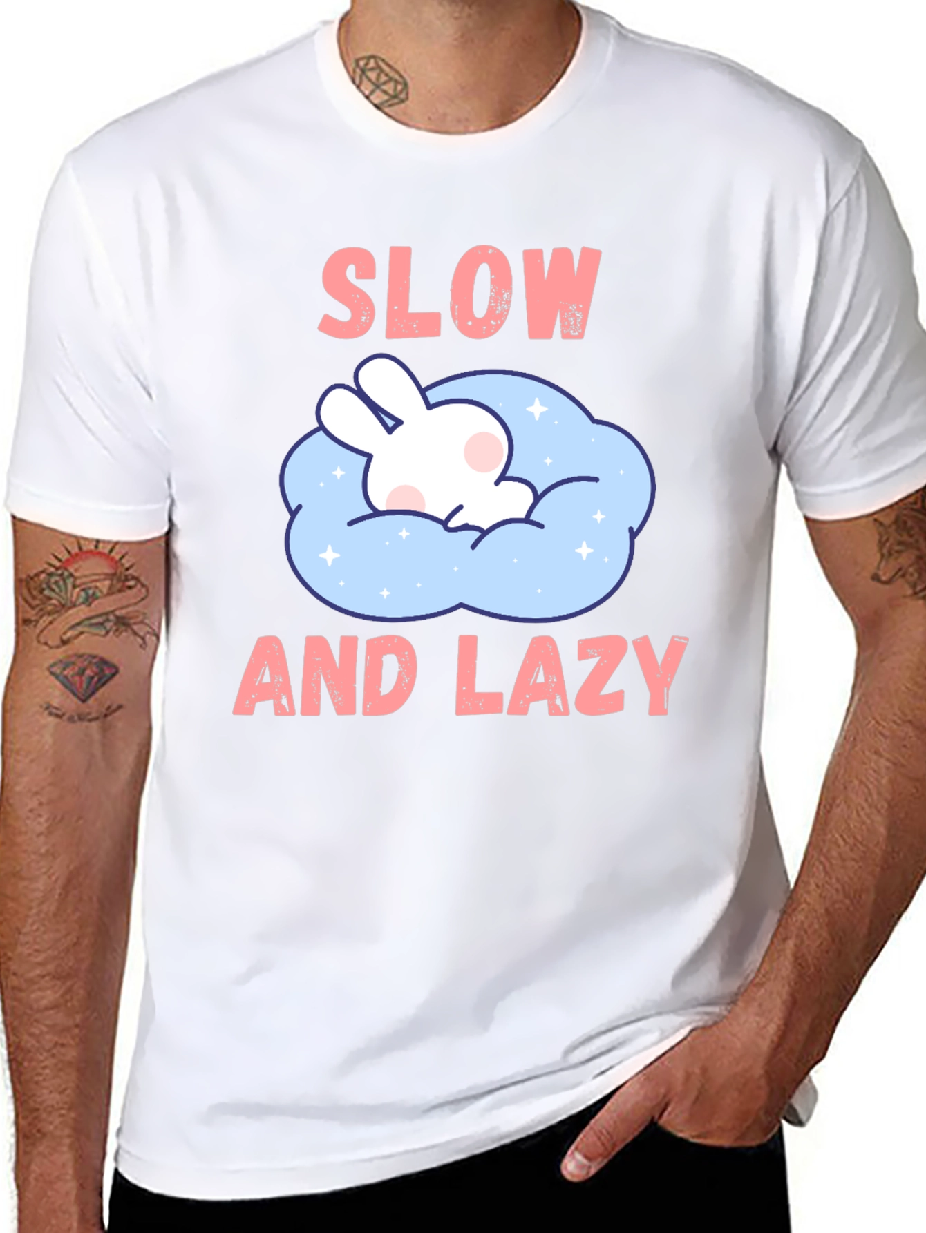 Slow and Lazy Bunny Graphic T-Shirt