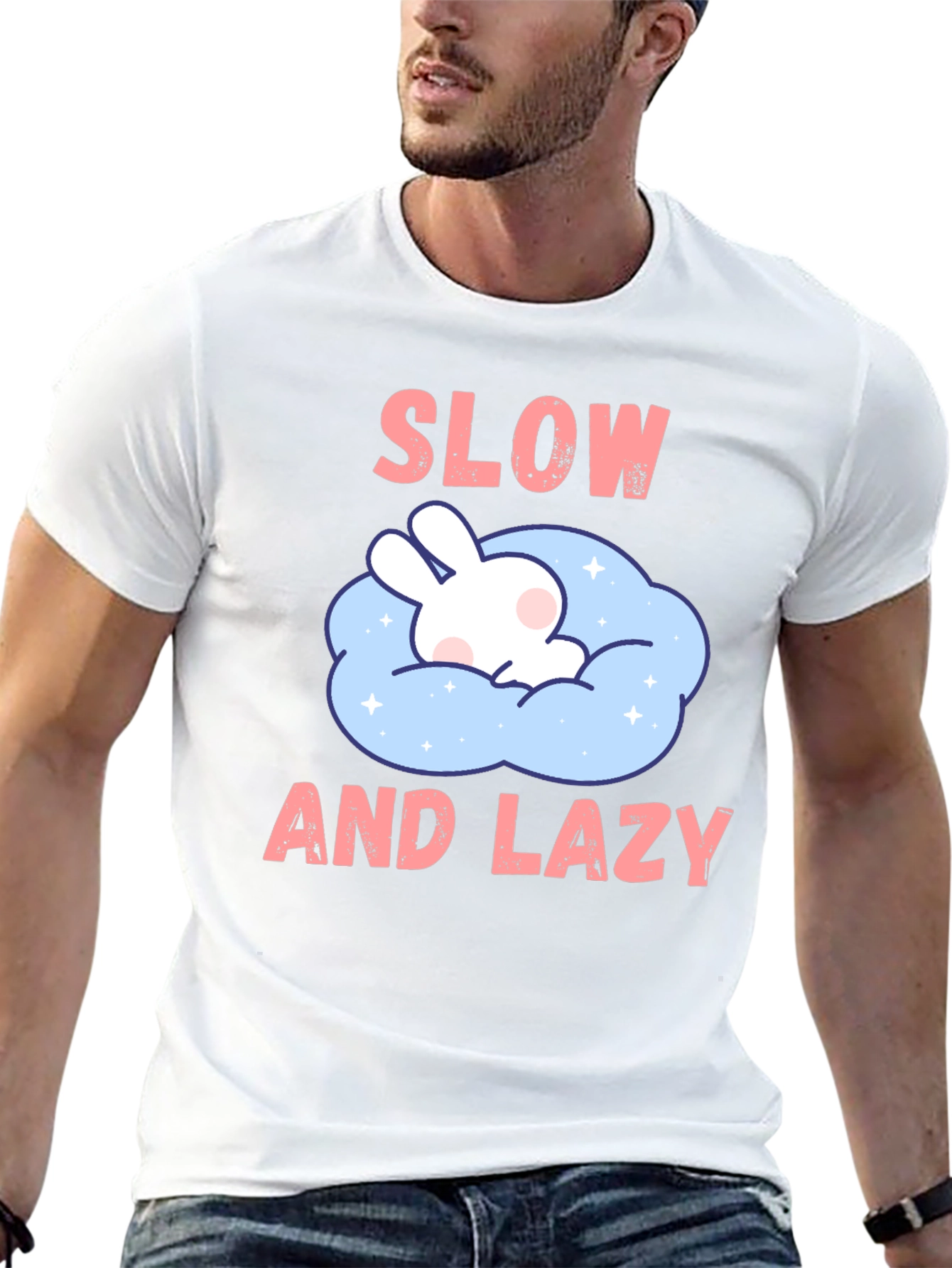 Slow and Lazy Bunny Graphic T-Shirt