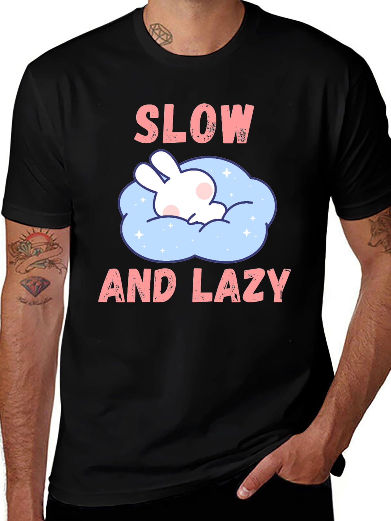 Slow and Lazy Bunny Graphic T-Shirt