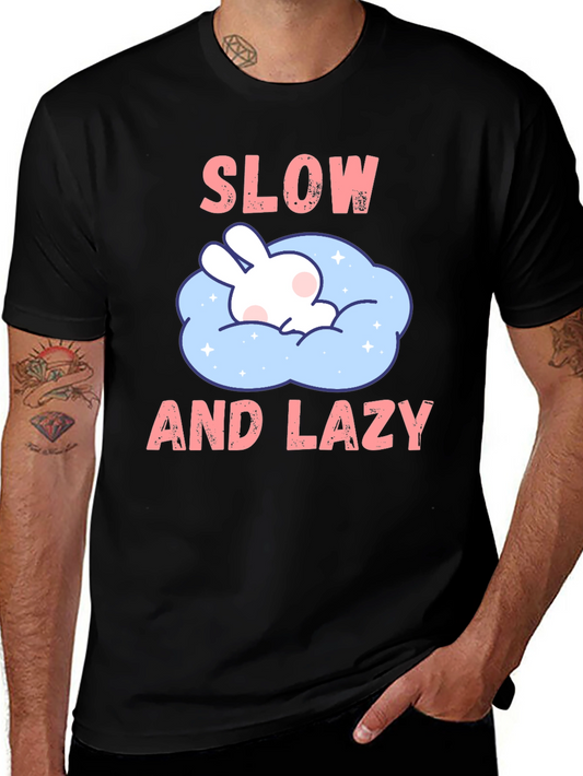 Slow and Lazy Bunny Graphic T-Shirt