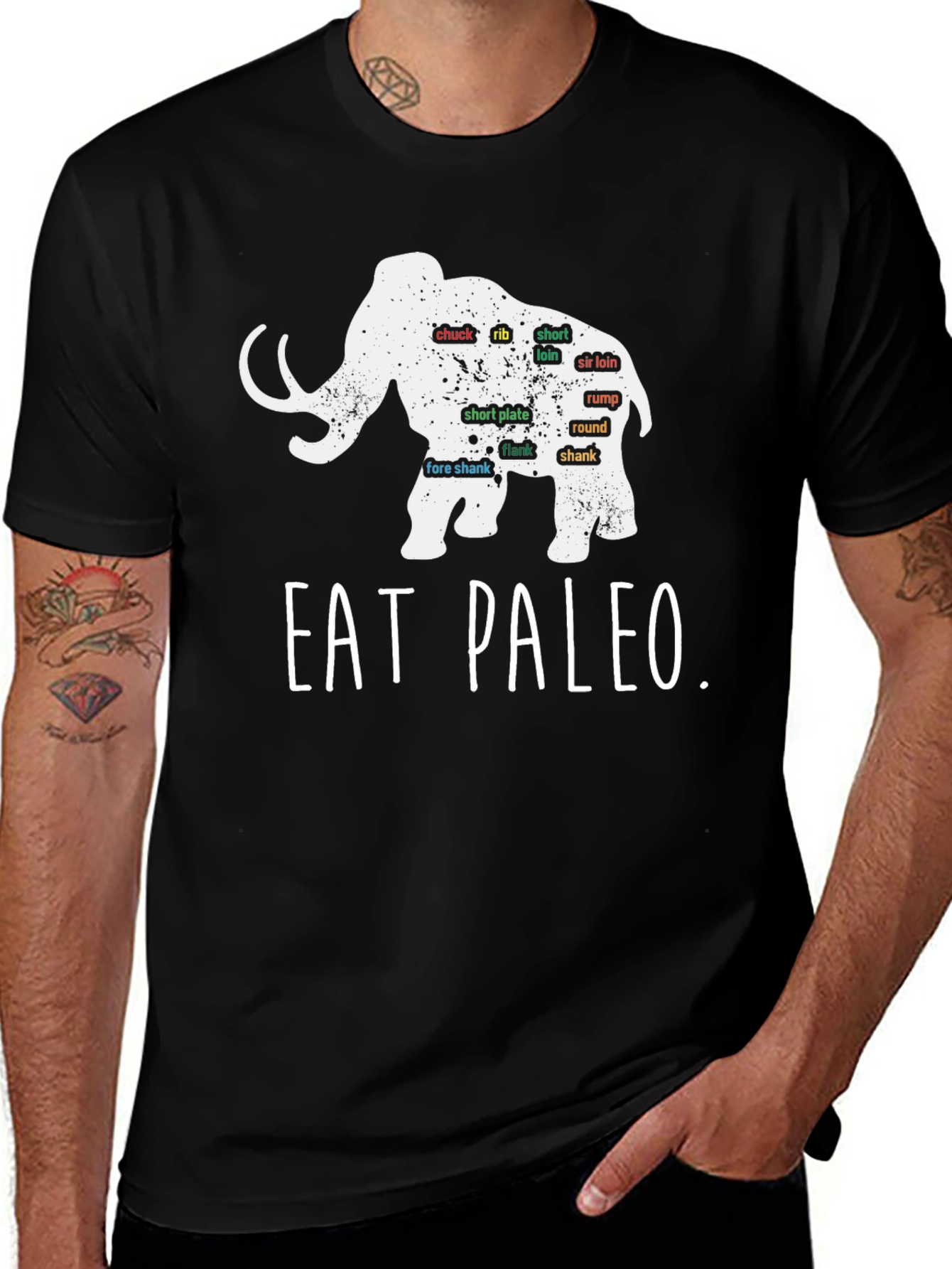 Eat Paleo Mammoth Meat Cuts T-Shirt