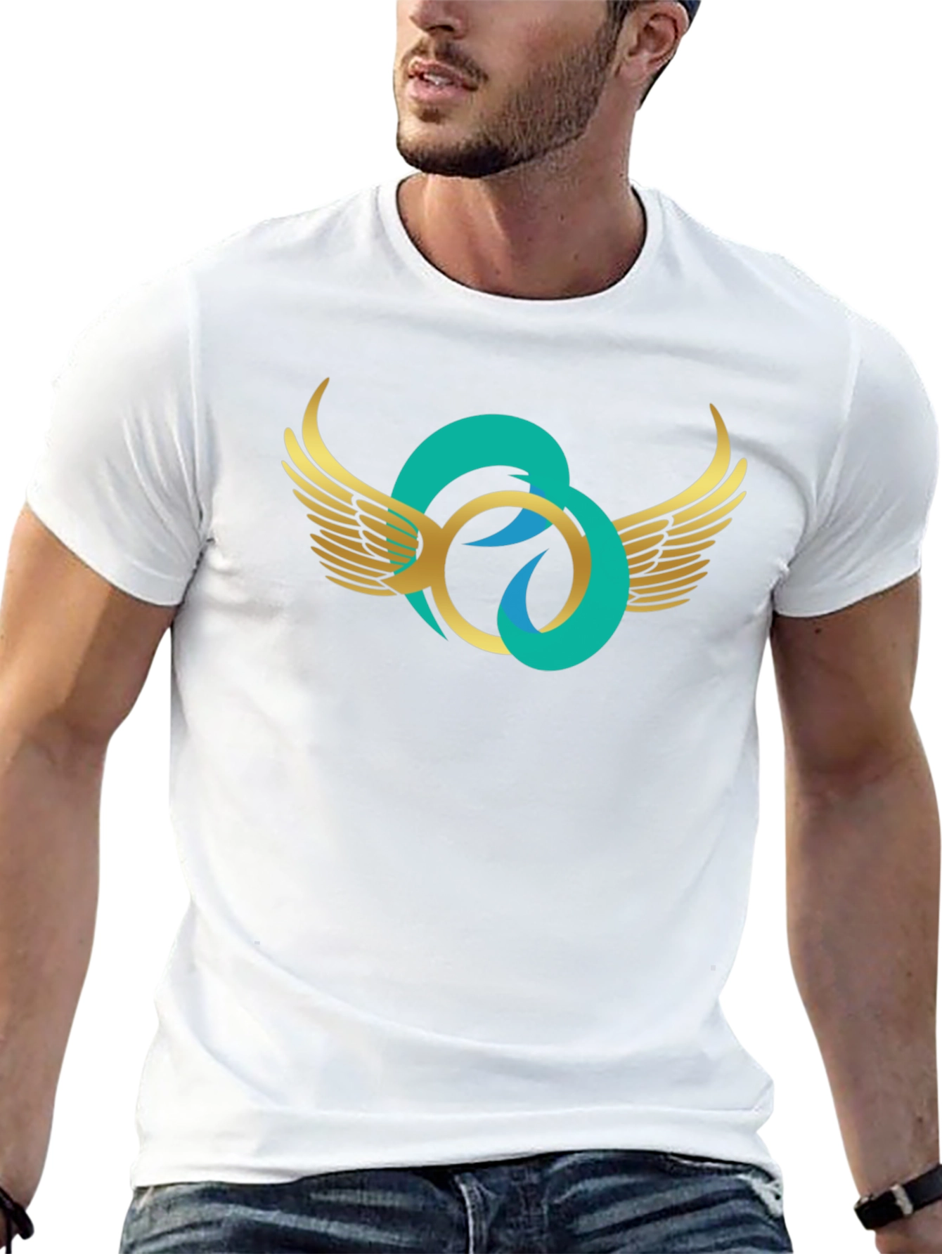 Winged Circle Graphic T-Shirt - Stylish Casual Wear