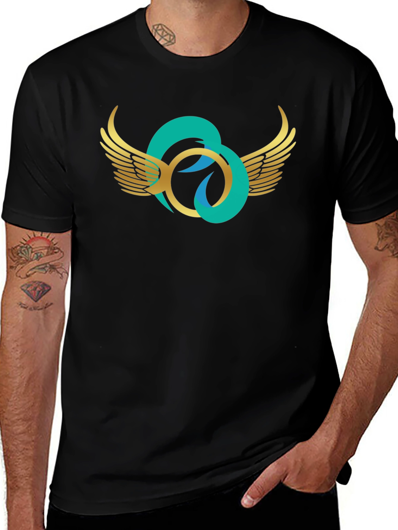 Winged Circle Graphic T-Shirt - Stylish Casual Wear
