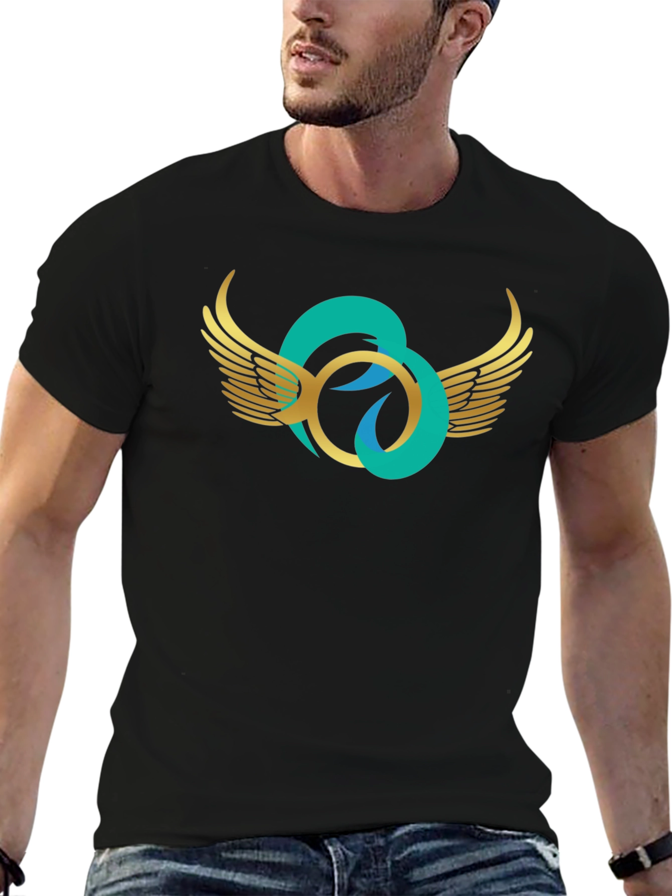Winged Circle Graphic T-Shirt - Stylish Casual Wear