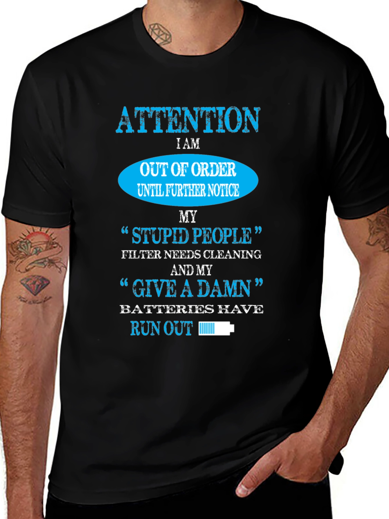 Attention Out of Order Funny Graphic T-Shirt