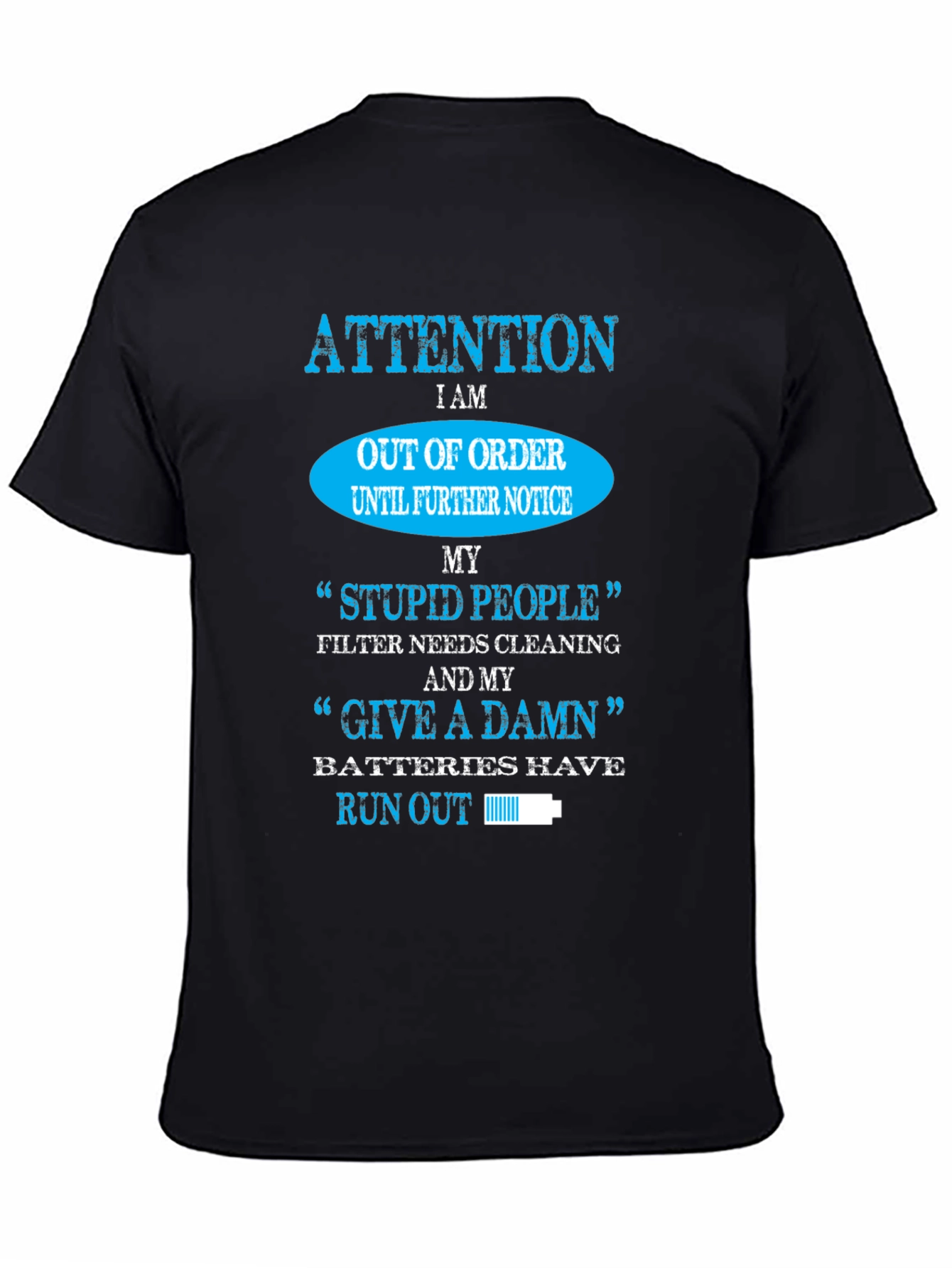 Attention Out of Order Funny Graphic T-Shirt