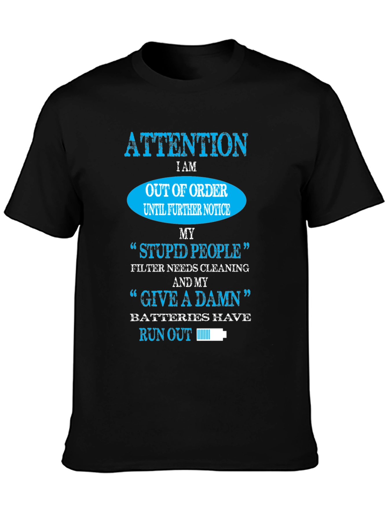 Attention Out of Order Funny Graphic T-Shirt