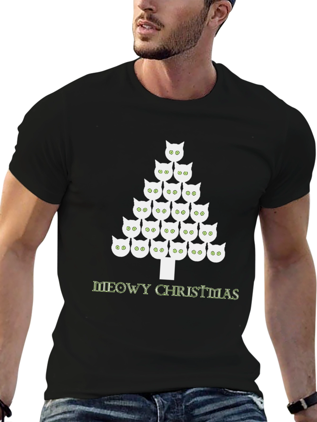 Meowy Christmas Cat Tree T-Shirt