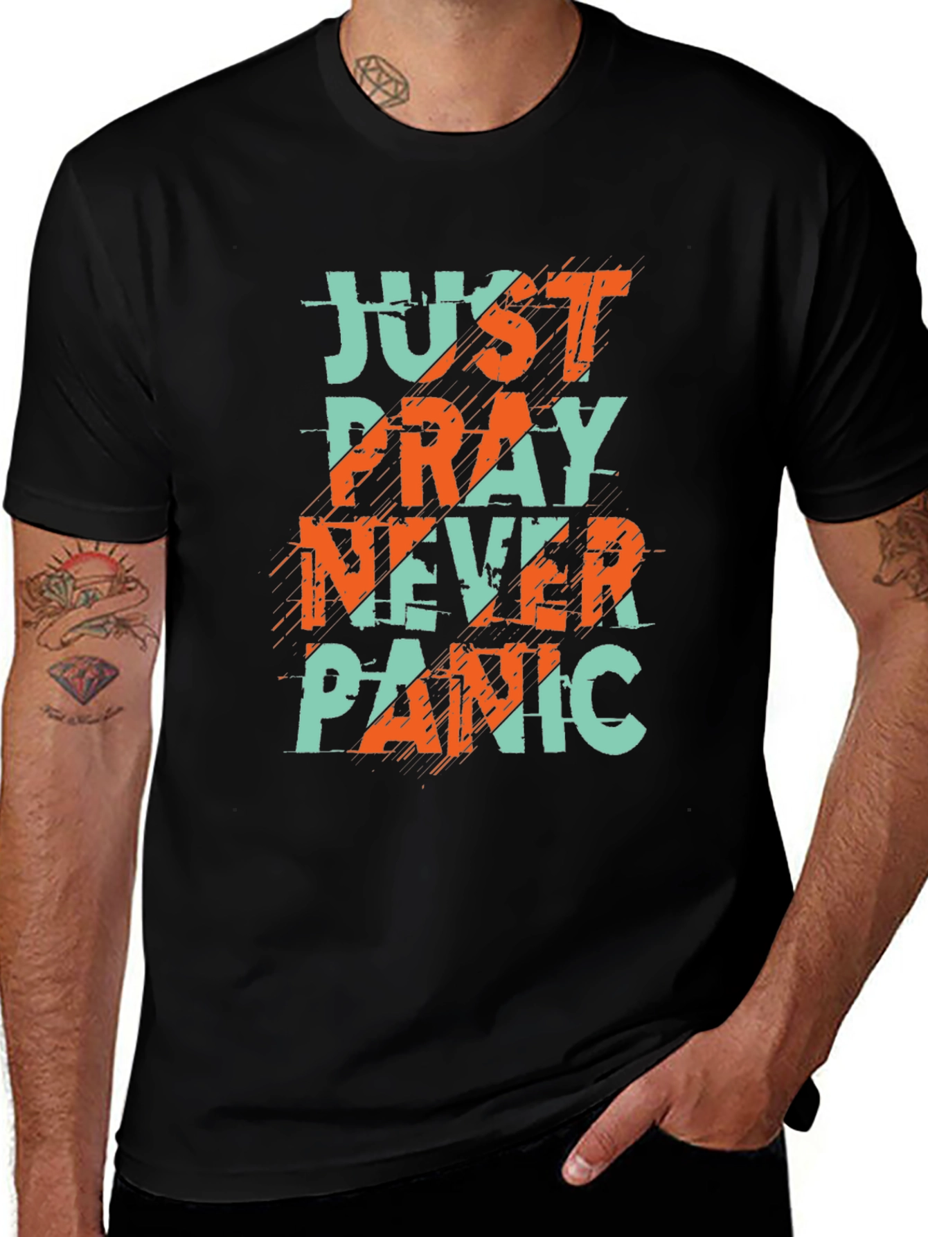 Just Pray Never Panic Graphic Tee