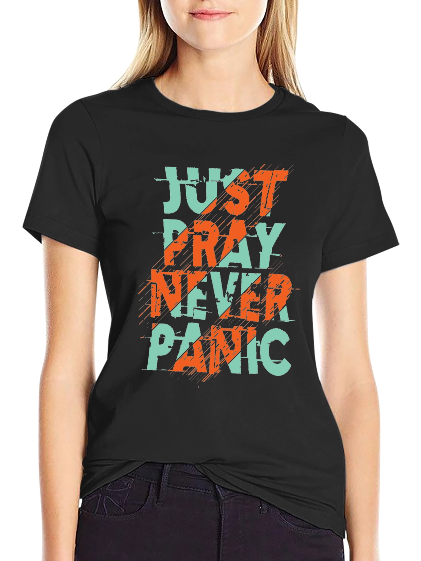 Just Pray Never Panic Graphic Tee