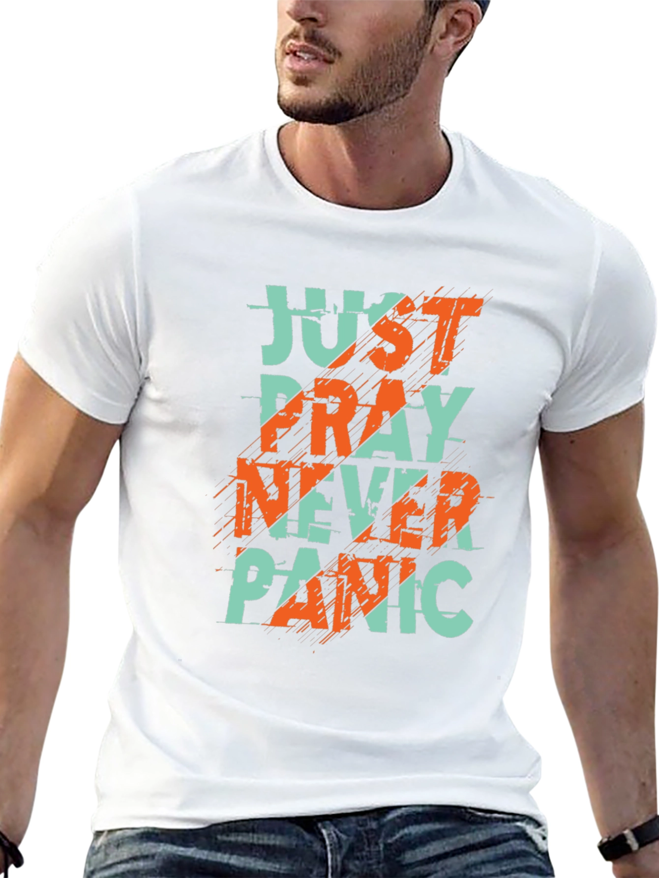 Just Pray Never Panic Graphic Tee
