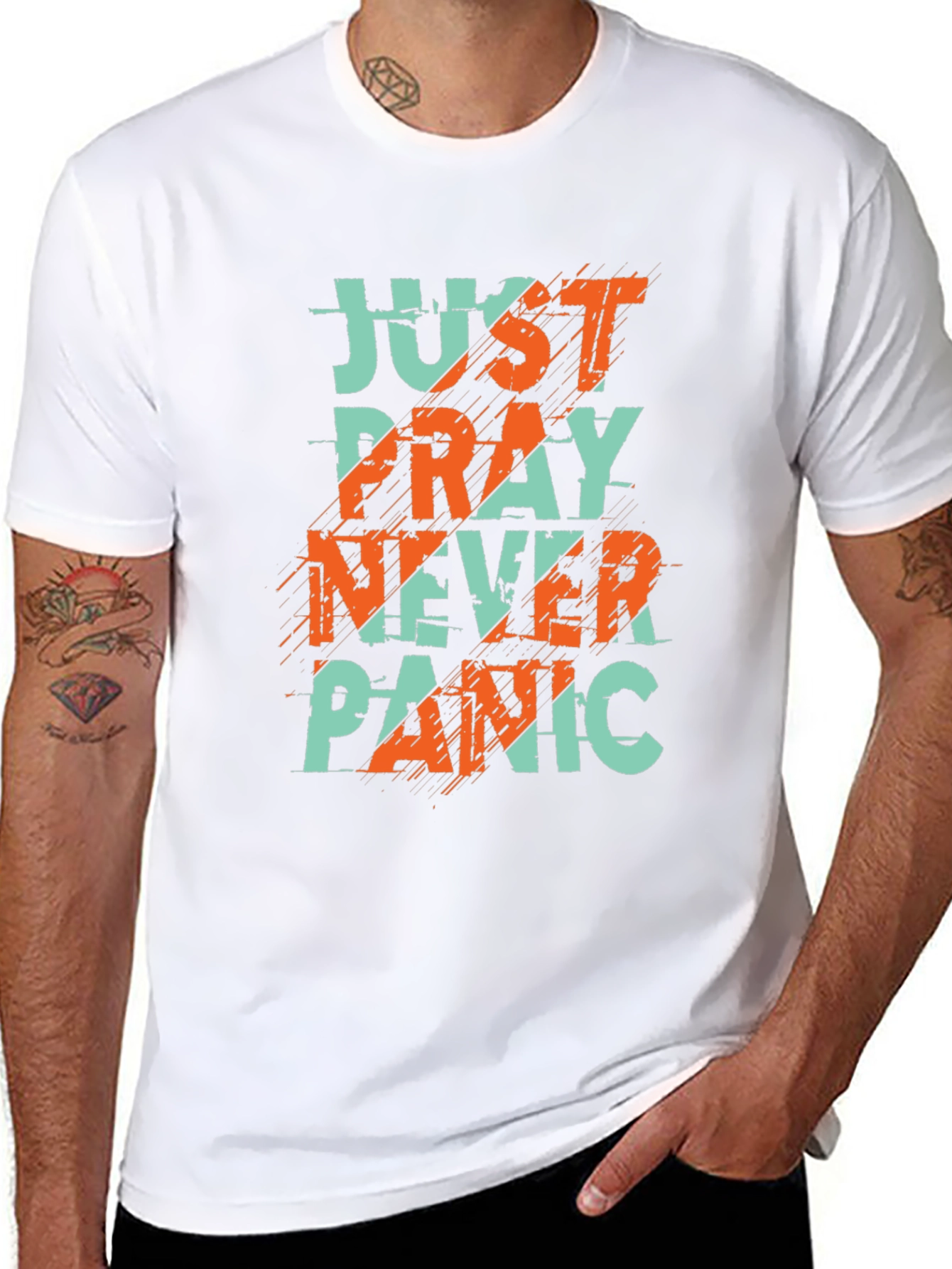 Just Pray Never Panic Graphic Tee