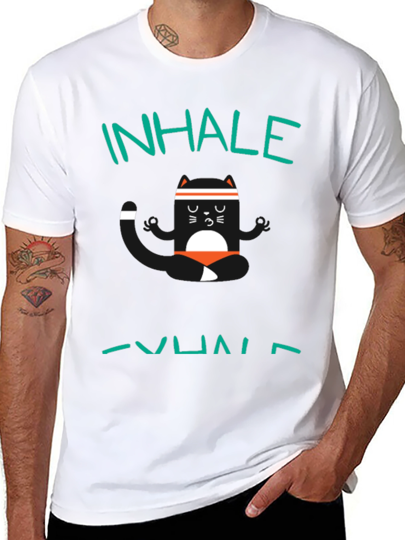Inhale Exhale Yoga Cat T-Shirt