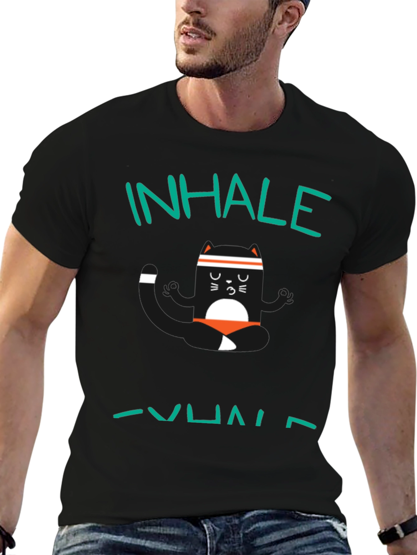Inhale Exhale Yoga Cat T-Shirt